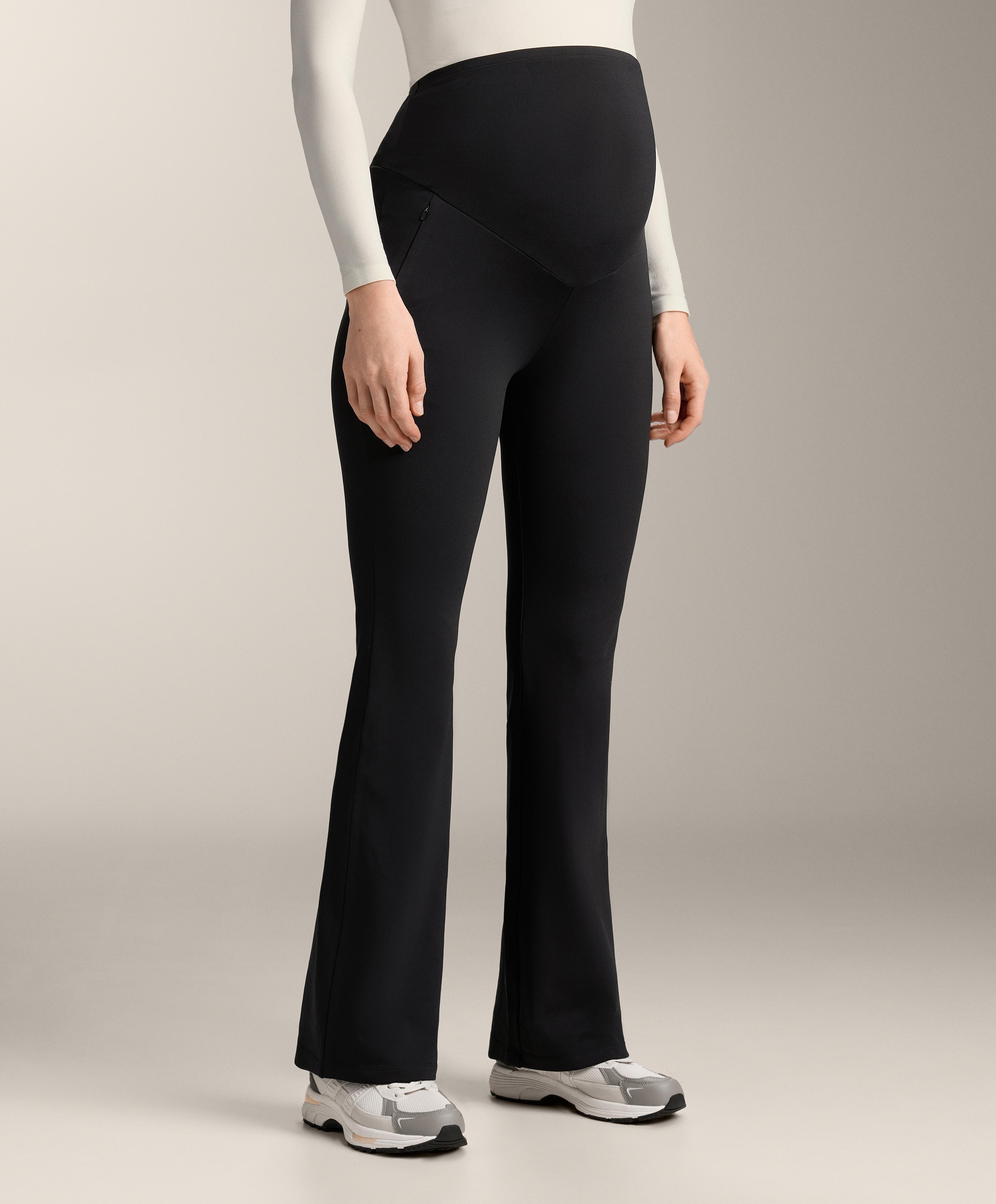 Warm flare maternity trousers — BLACK