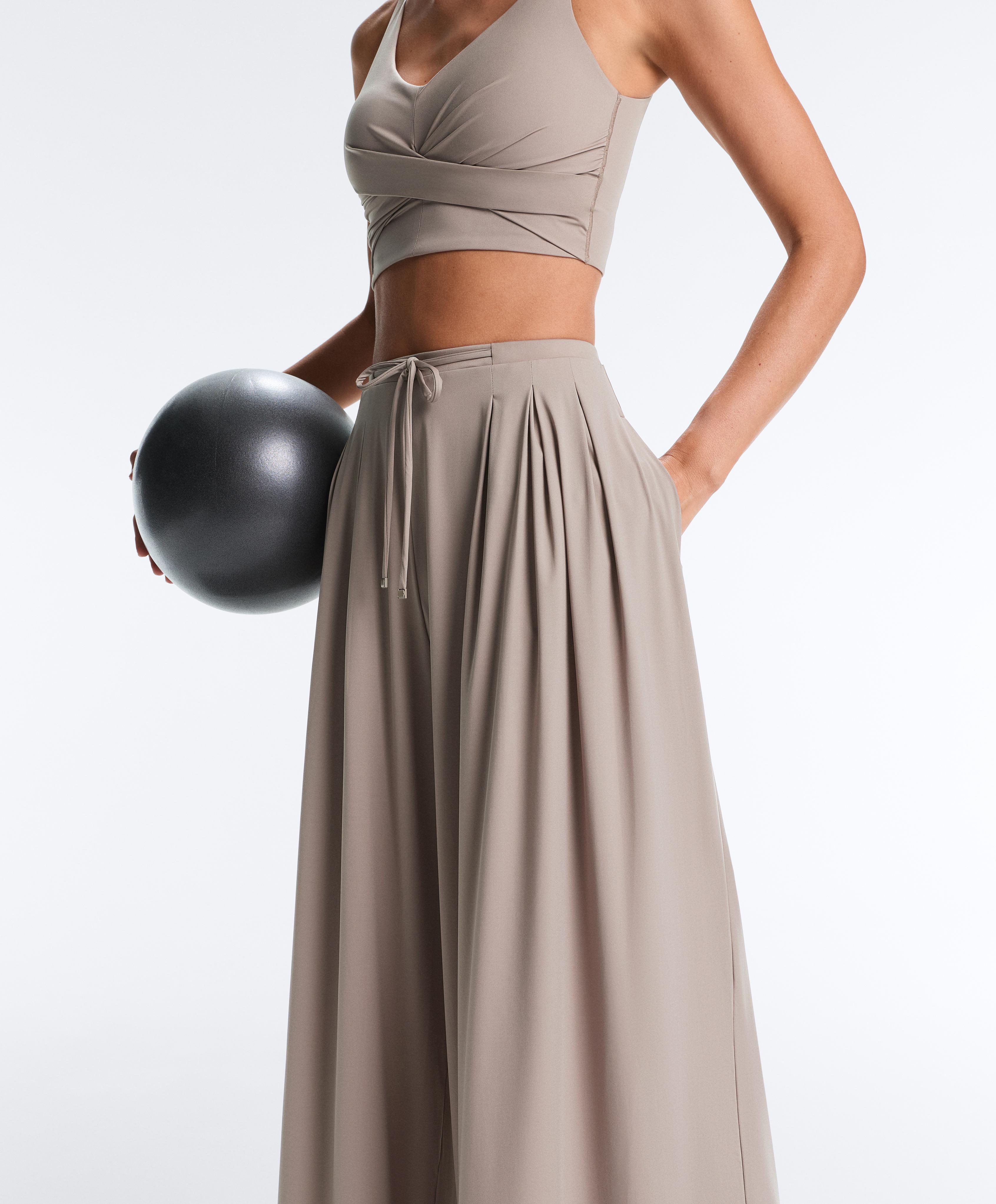 Light Touch wide leg trousers — PALE TAUPE