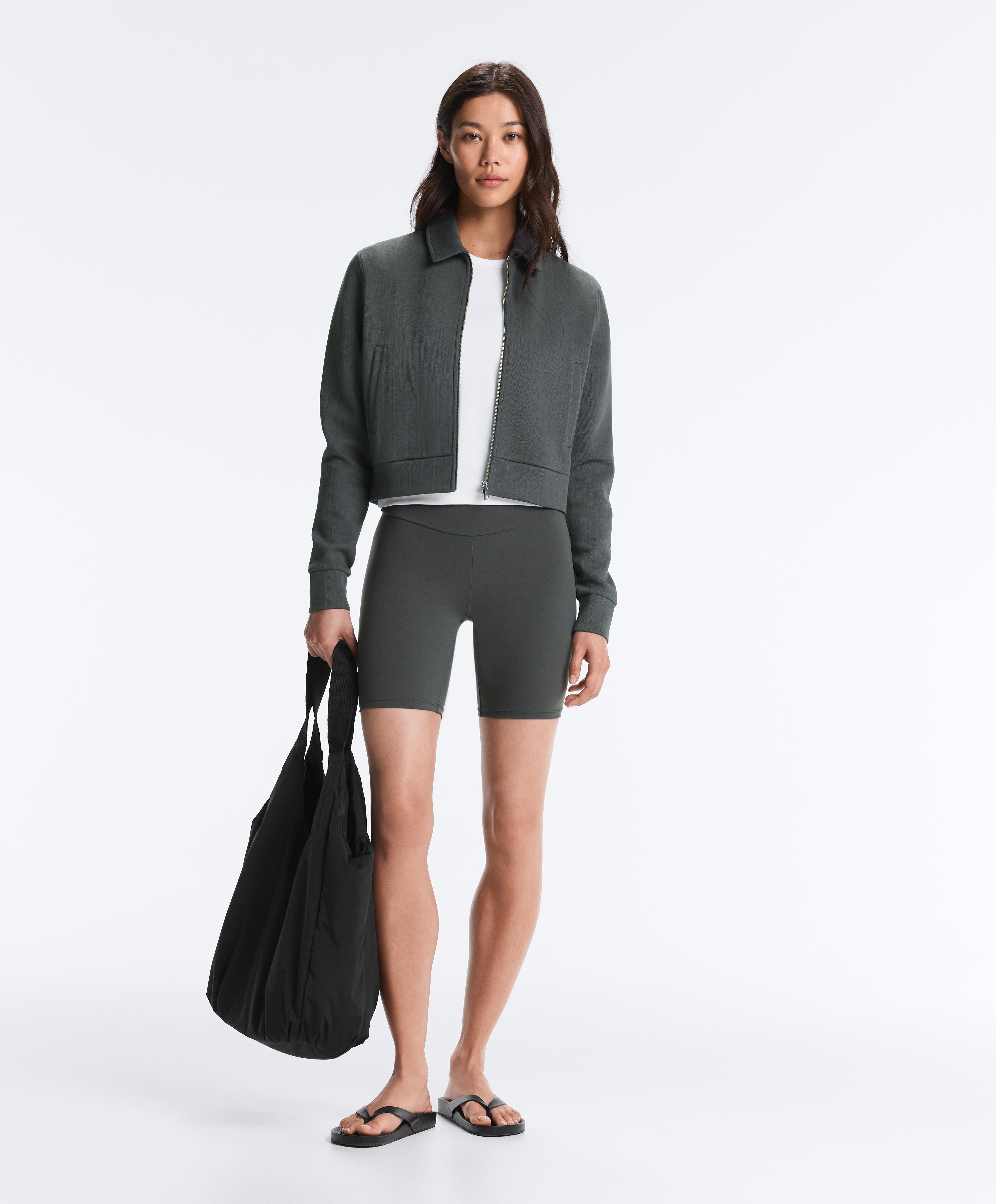Striped cotton piqué jacket — STEEL GREY