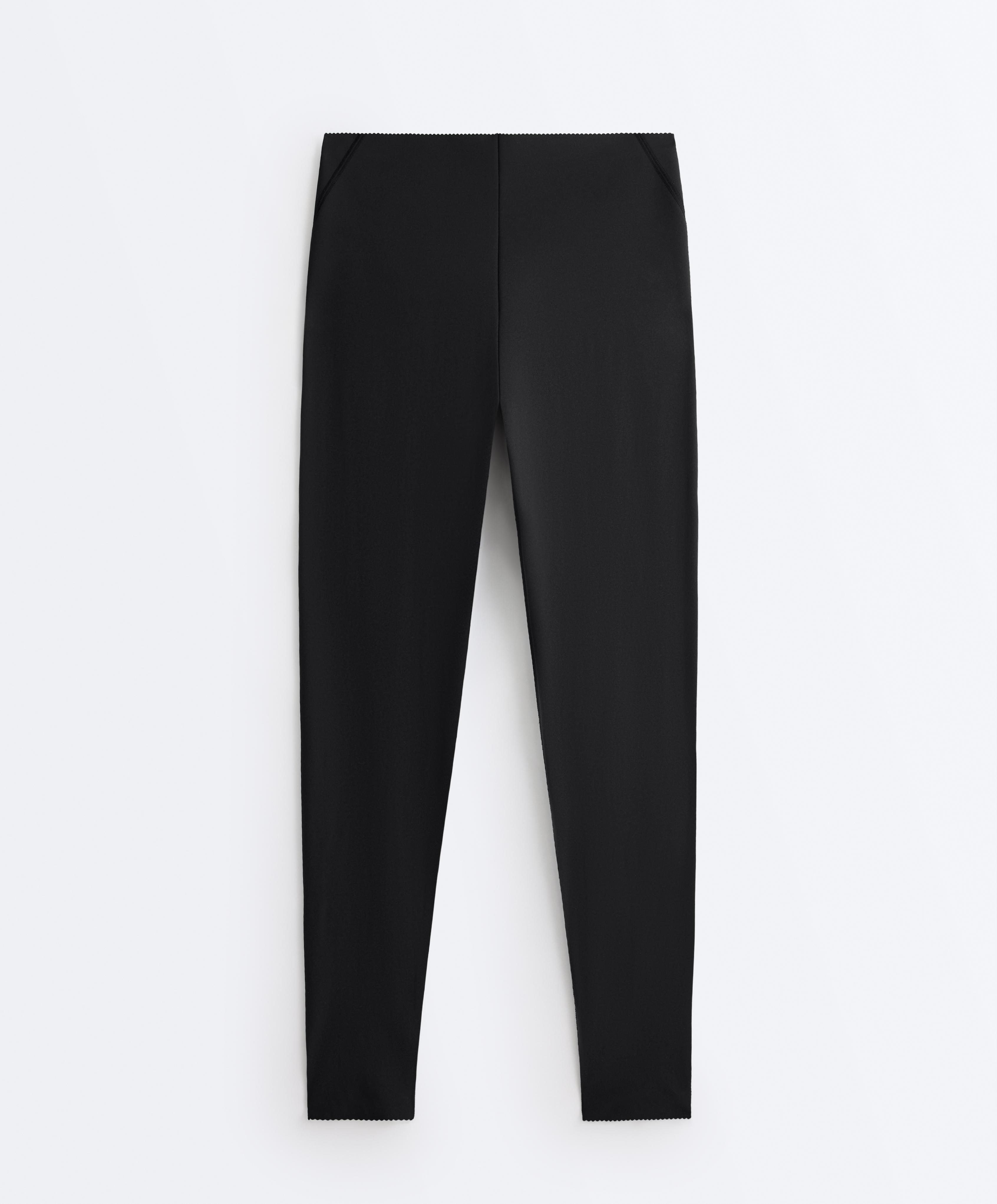 Compressive high-rise core-control ankle-length leggings — BLACK