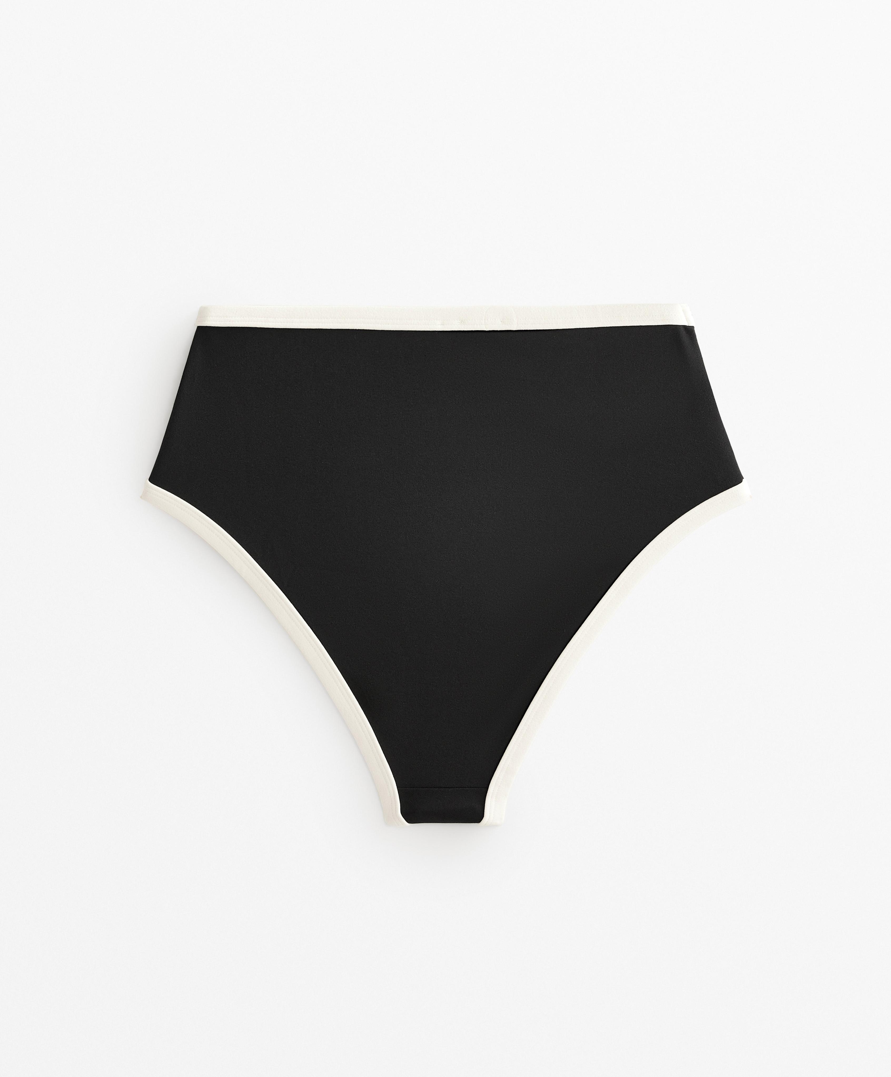 Contrast trim high-waisted bikini briefs