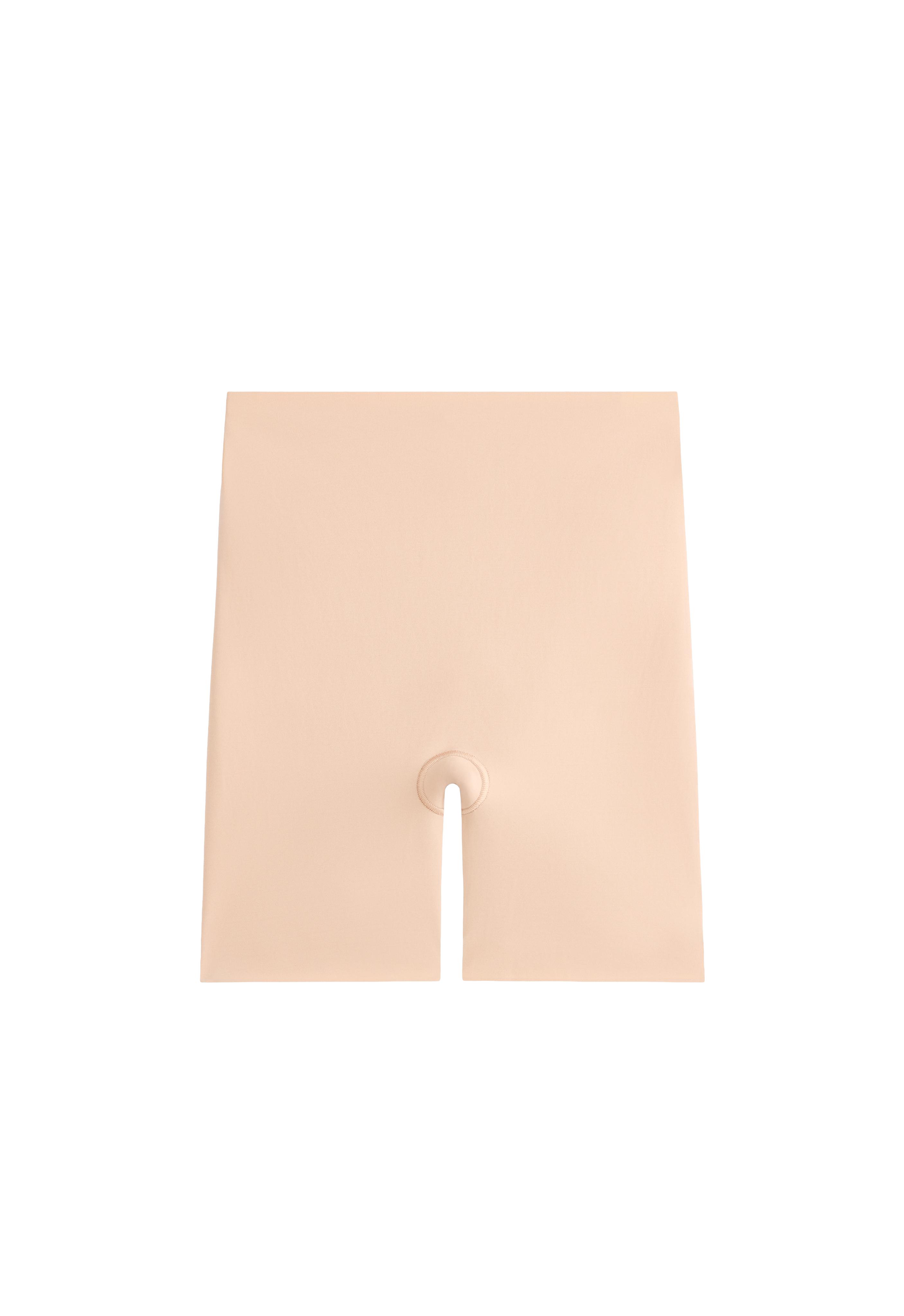 High-waisted invisible laser-cut cycling briefs — BEIGE