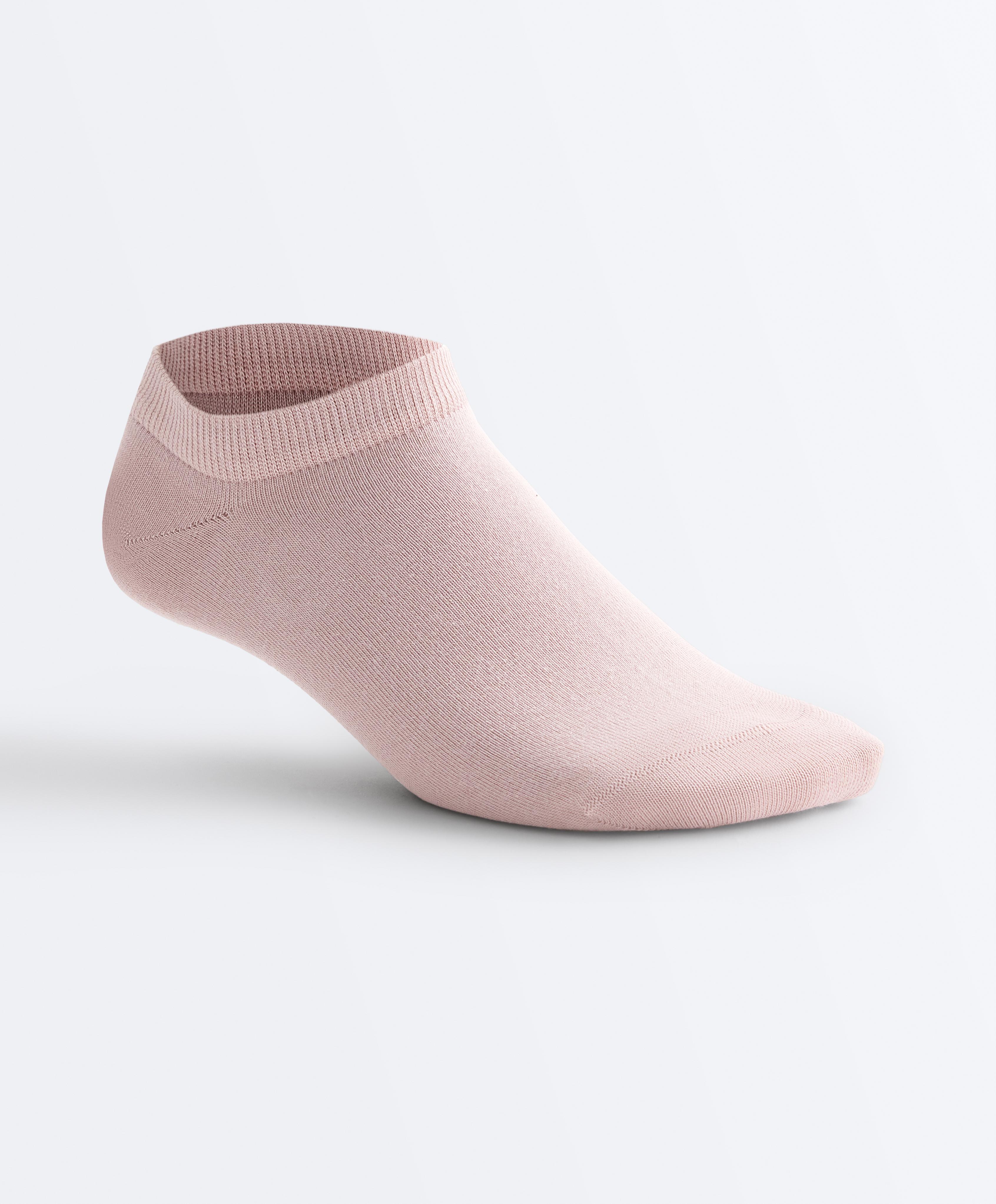 5 pairs of cotton blend sneaker socks — WASHED ROSE