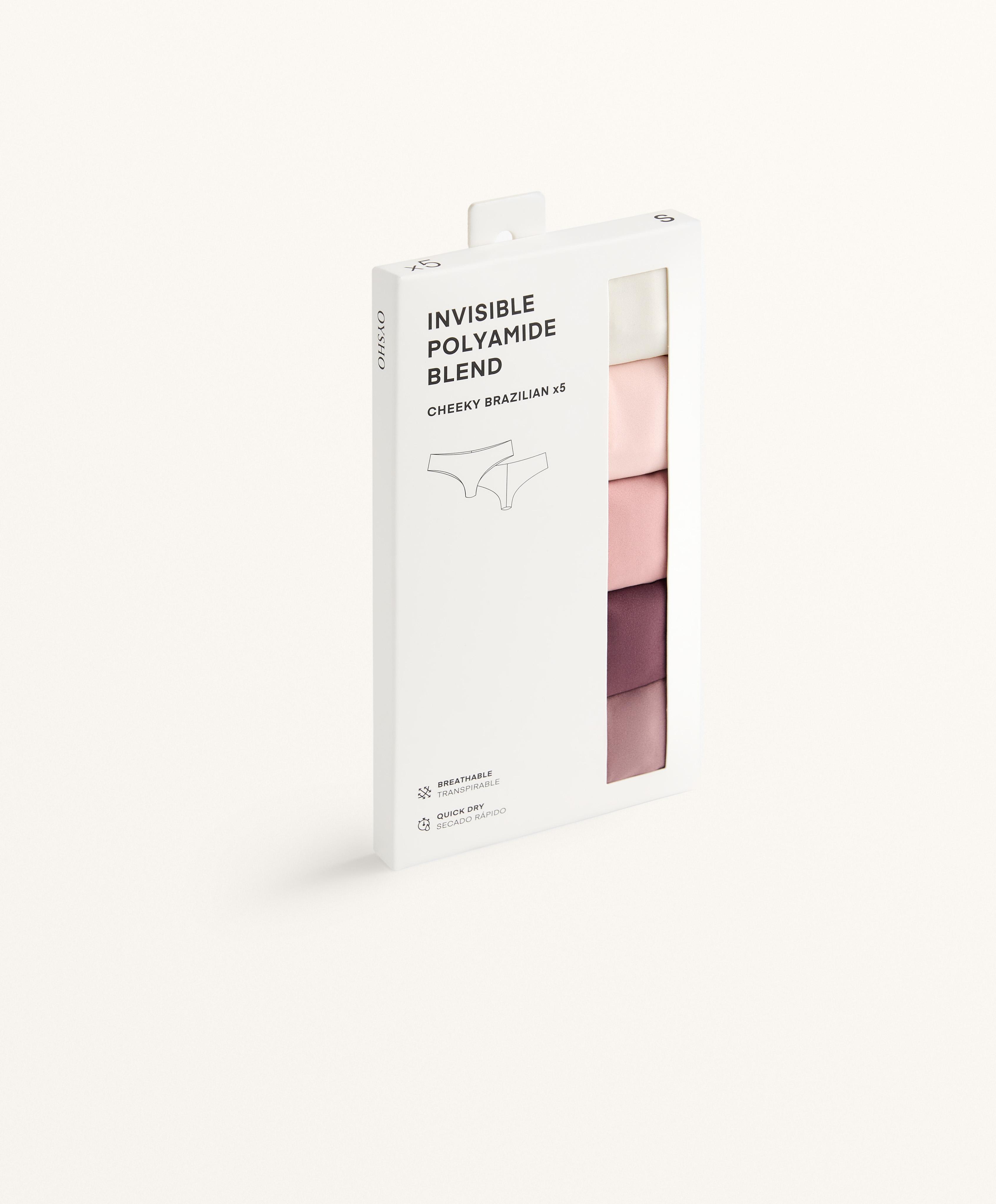 5 polyamide blend invisible Brazilian briefs