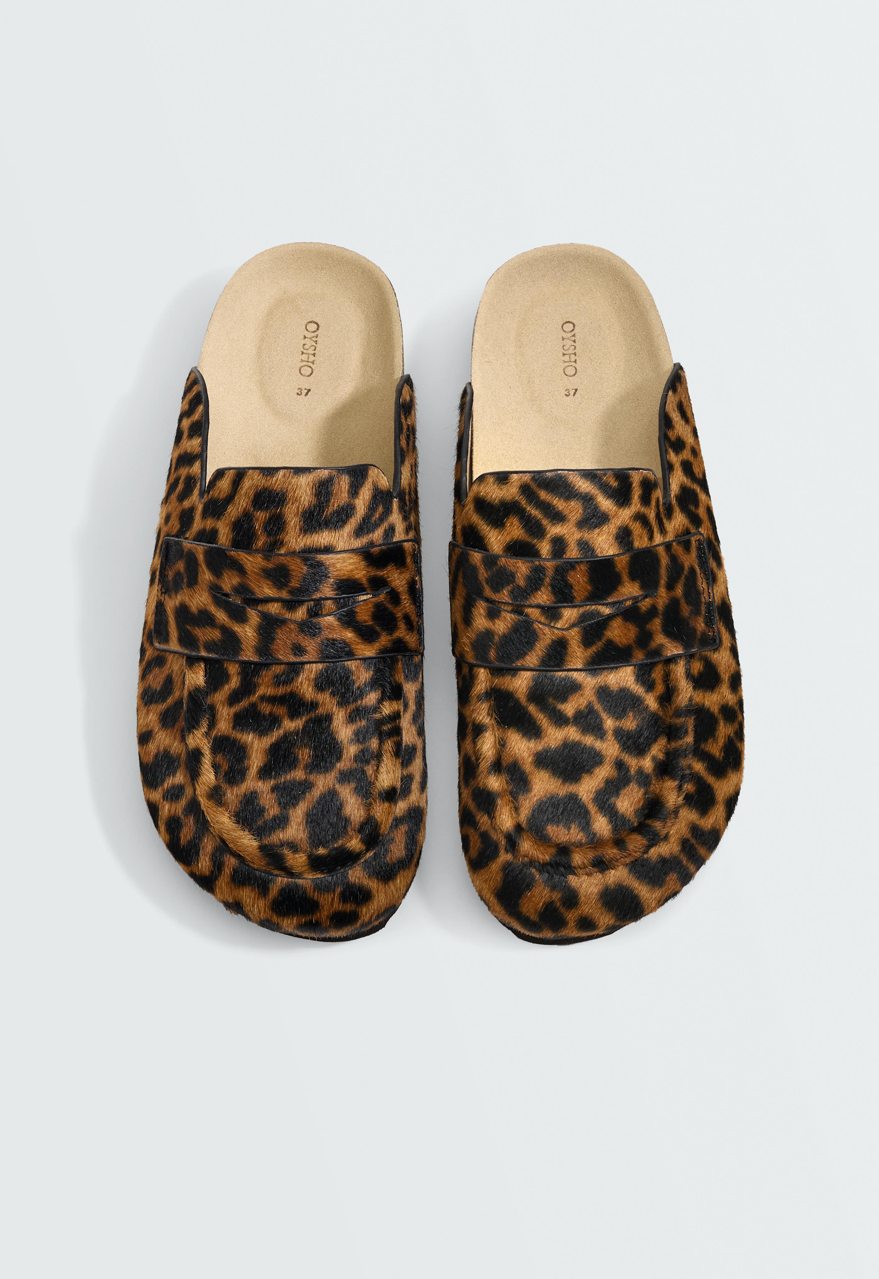 Animal print split-leather mules Animal print split-leather mules