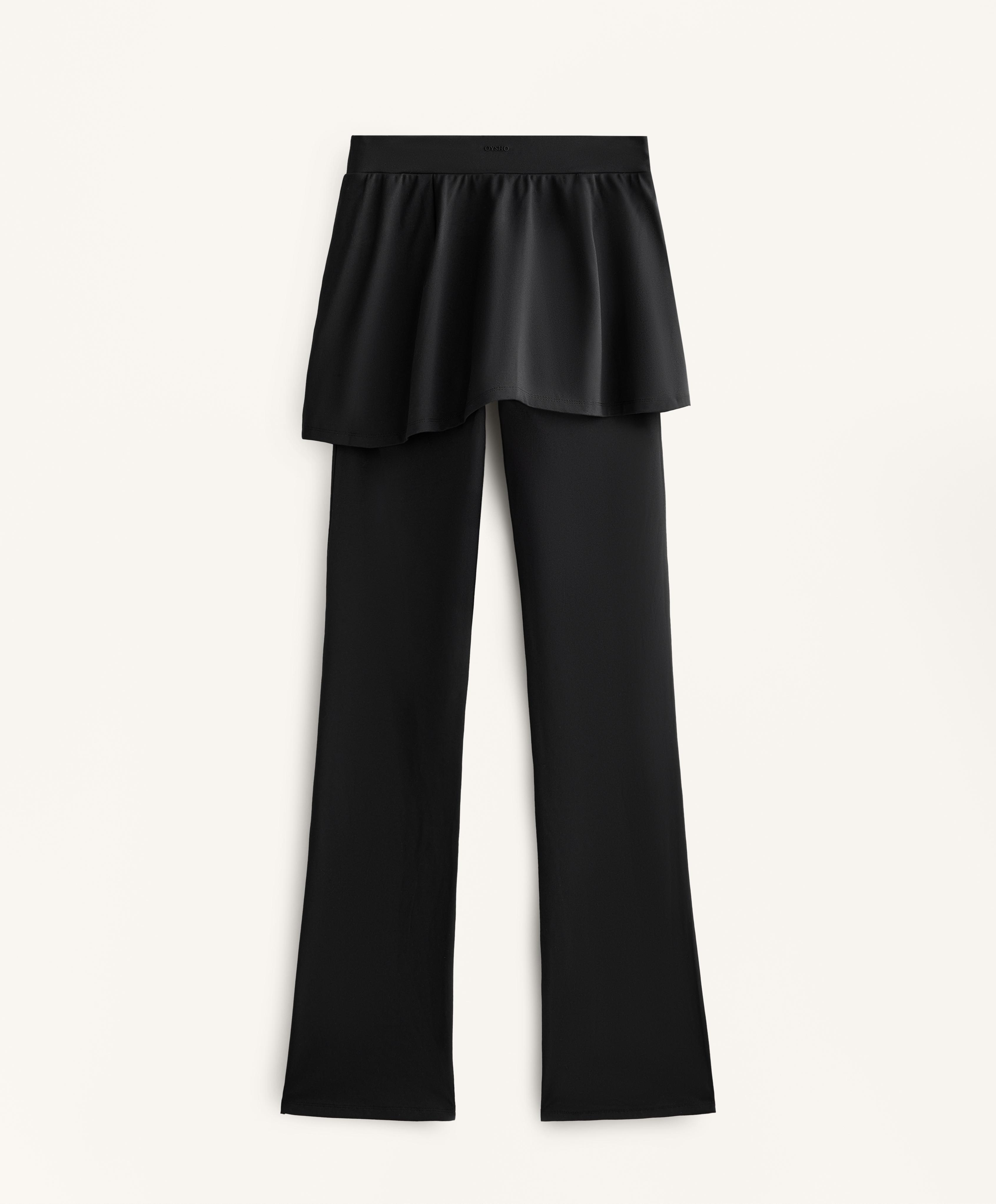 Comfortlux high rise flare trousers with skirt