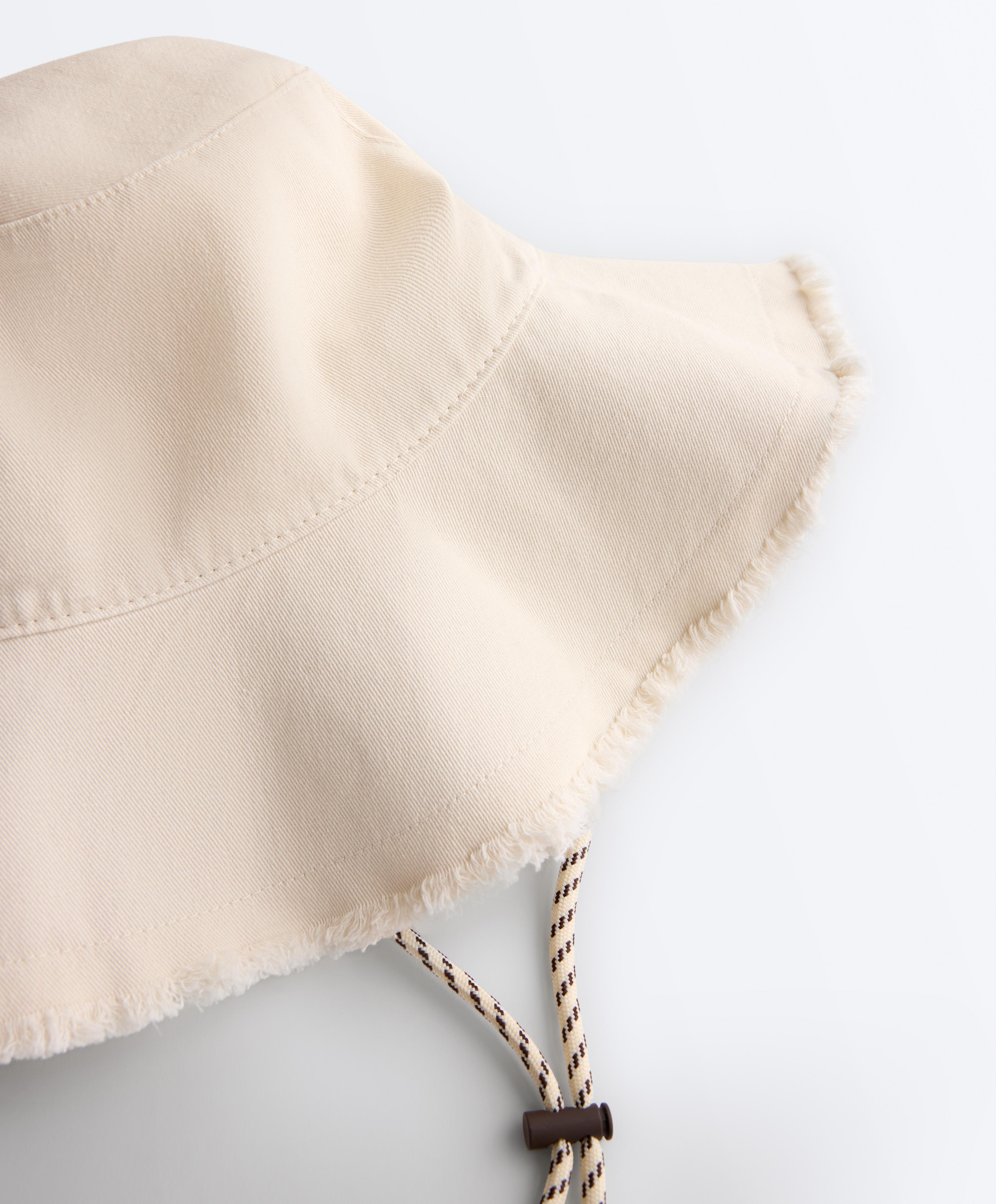 100% cotton bucket hat — PALE BEIGE