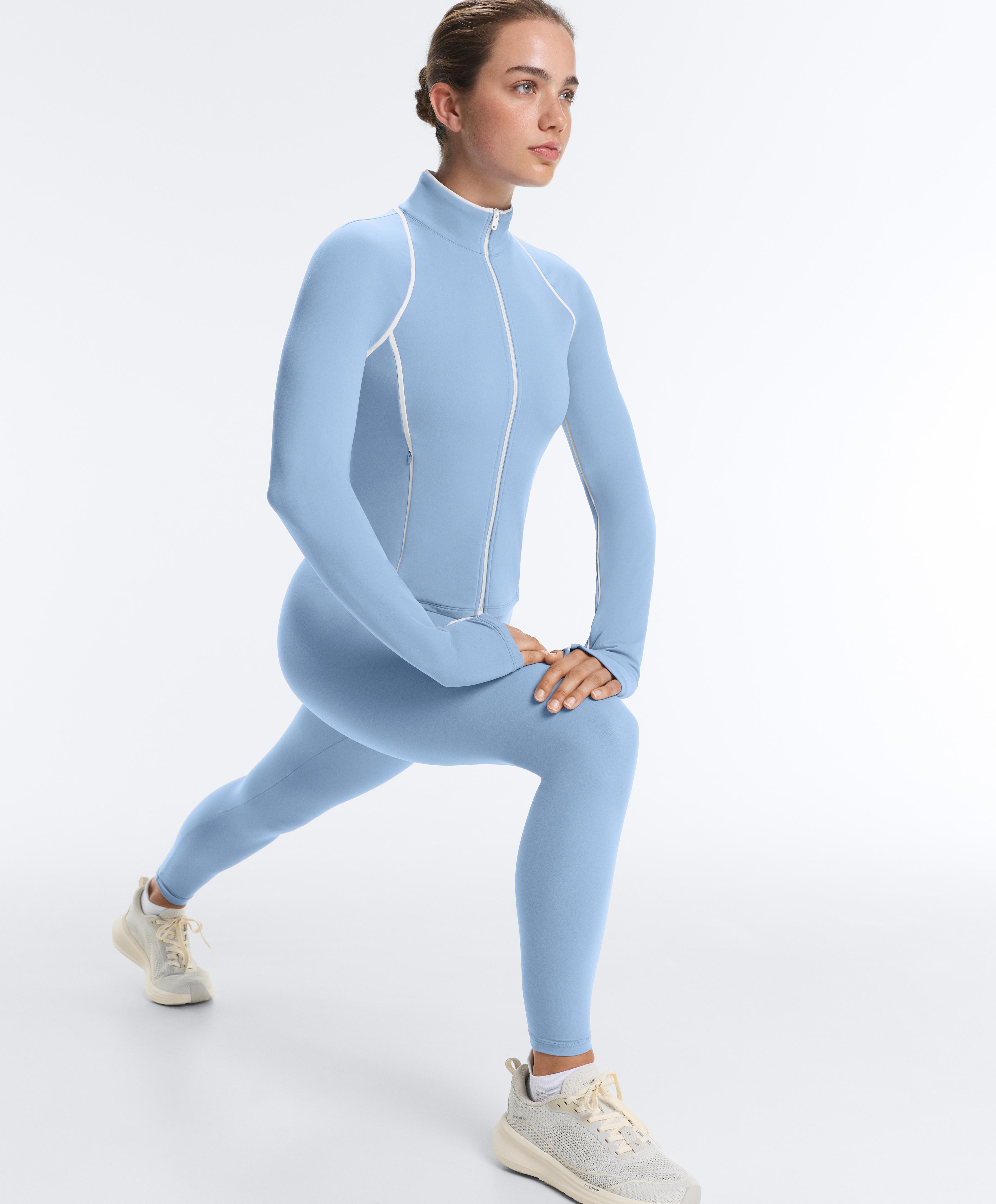 Light warm piping technical jacket — BLUE