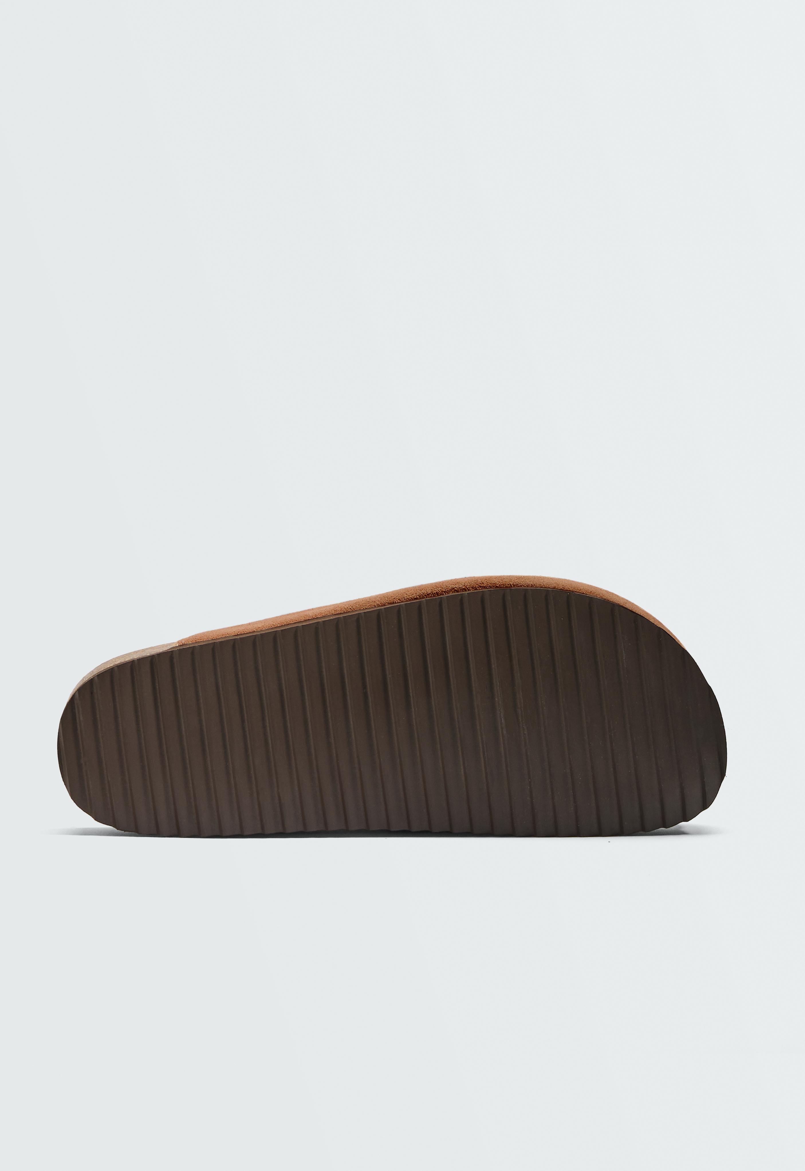 Split-leather mules — TOASTED BROWN