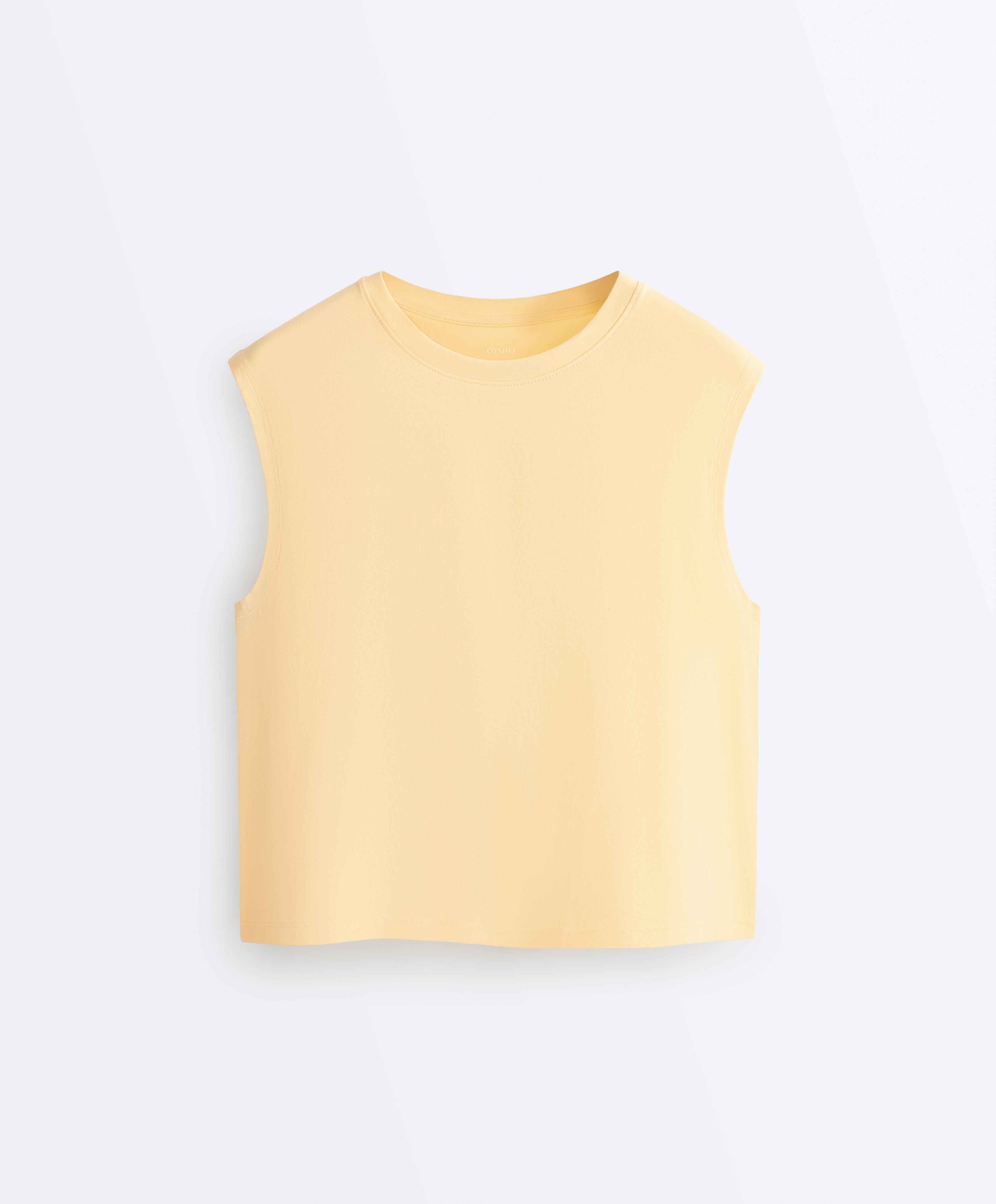 Cotton blend sleeveless T-shirt Cotton blend sleeveless T-shirt