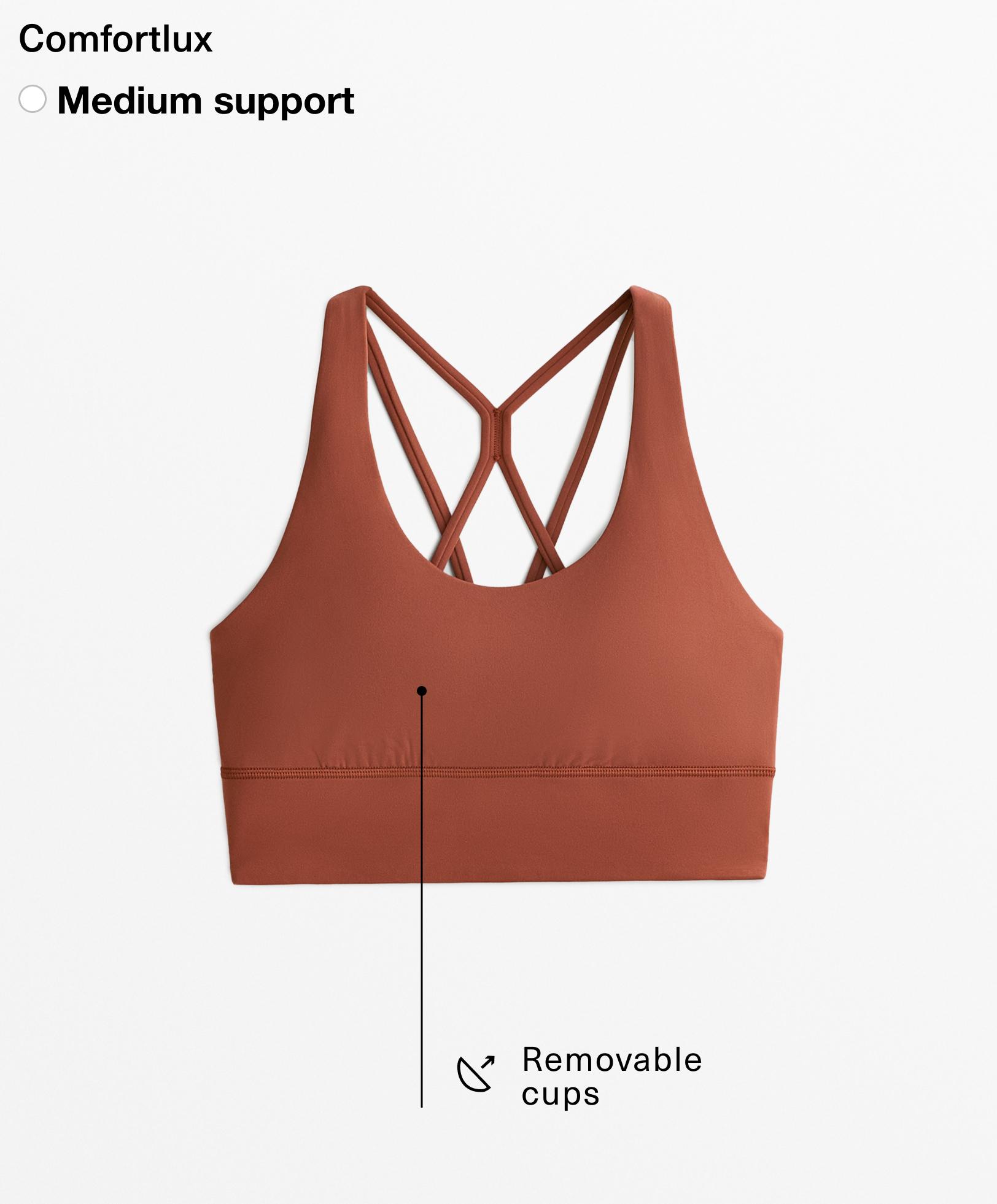 Medium-support comfortlux sports bra with cups