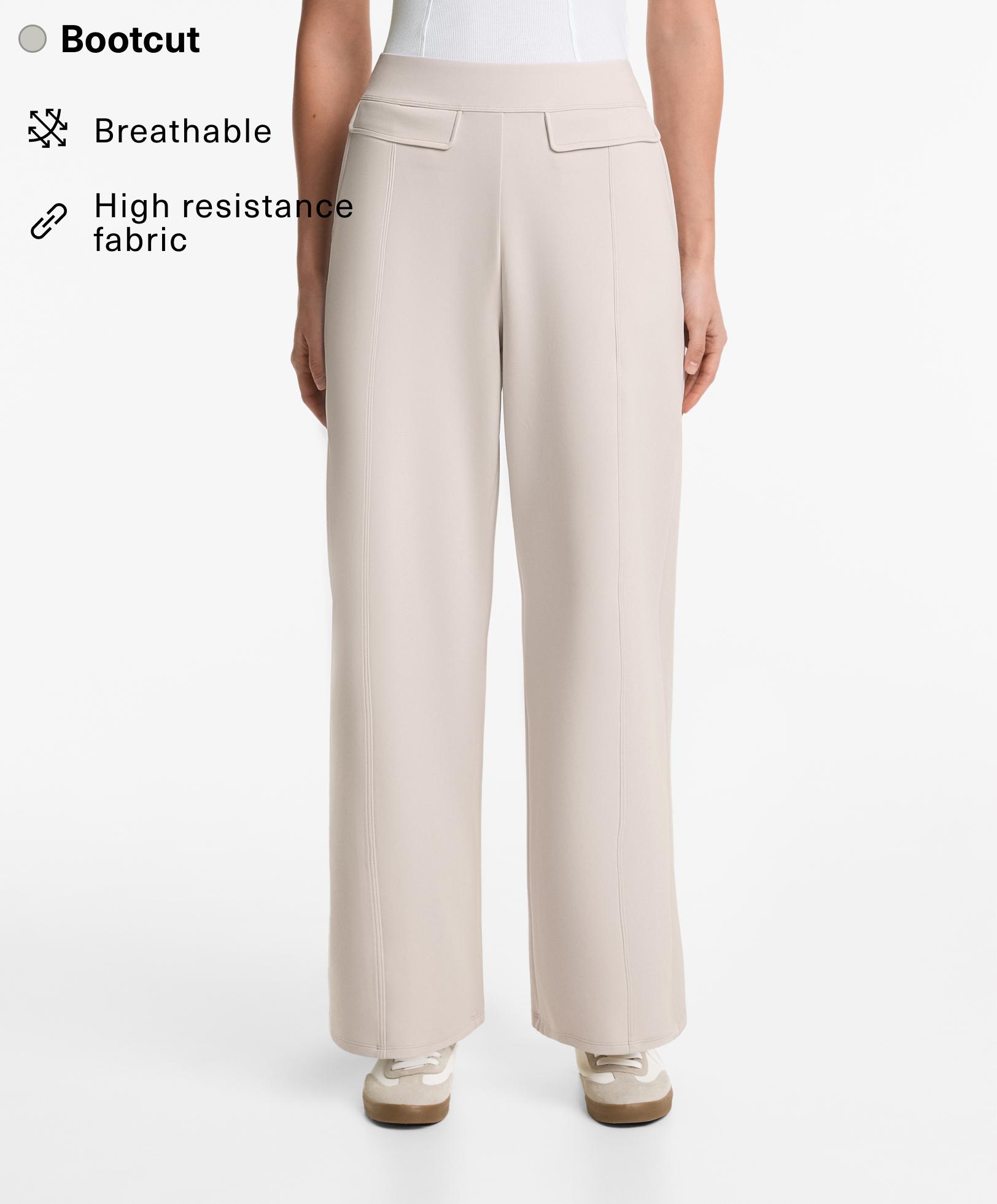 Neoprene-effect bootcut trousers - Sale