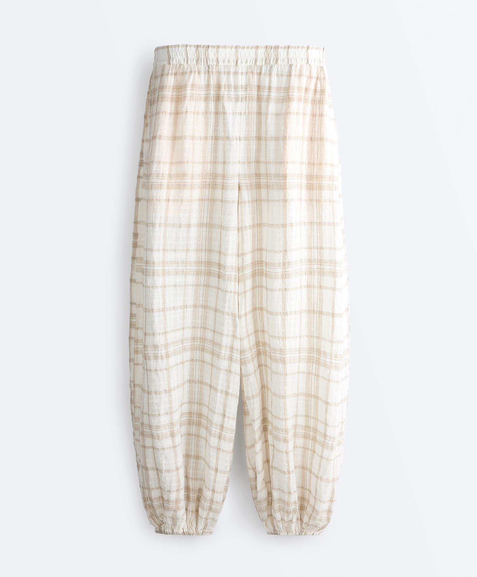 Linen and lyocell blend bloomer trousers — NOUGAT