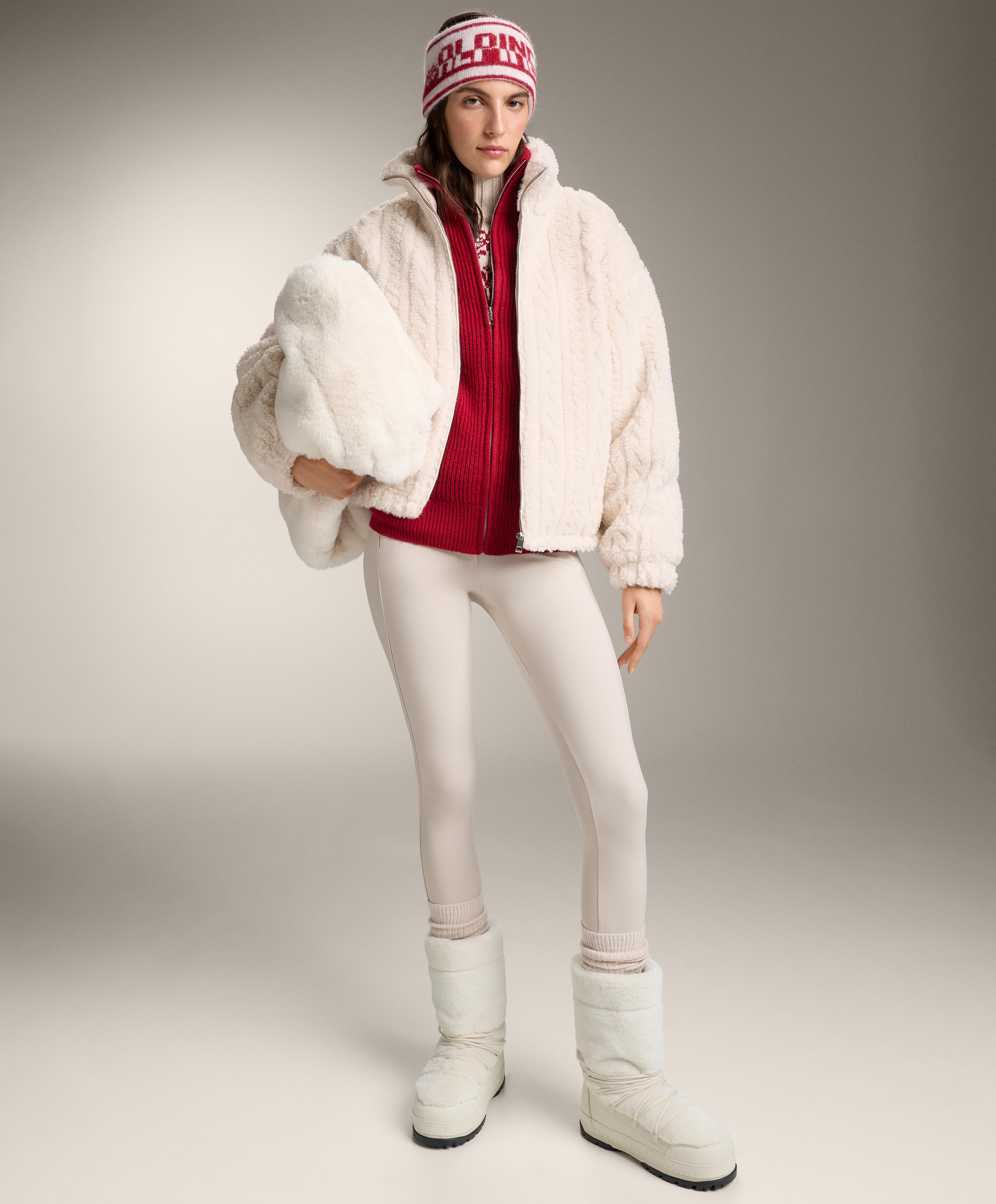 Long rib-knit jacket — RED
