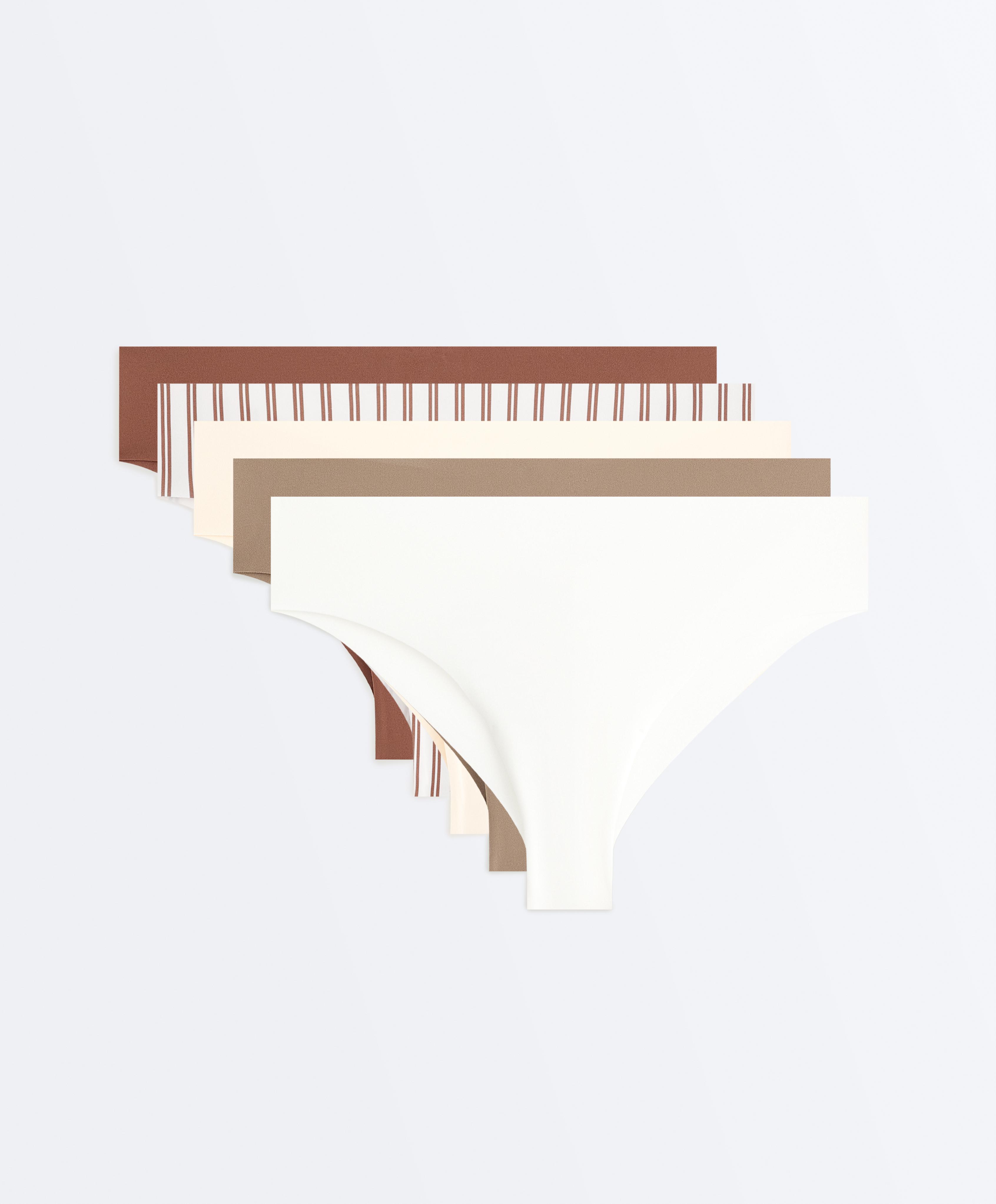 5 invisible laser-cut polyamide blend Brazilian briefs