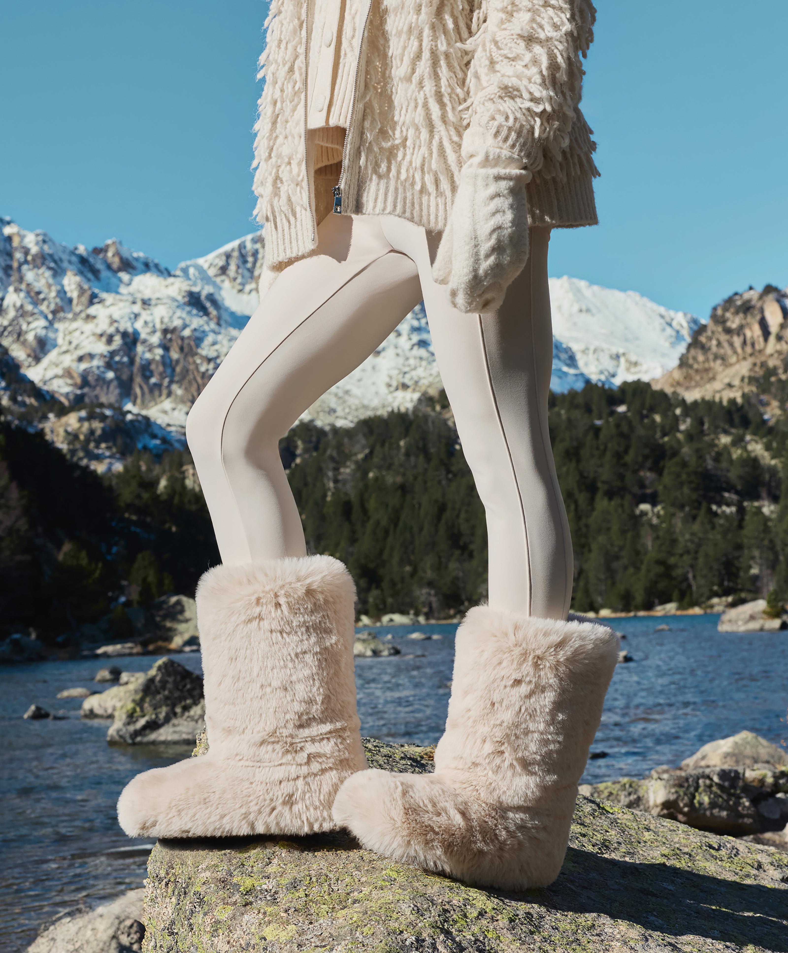 Technical faux-fur effect boot — ECRU