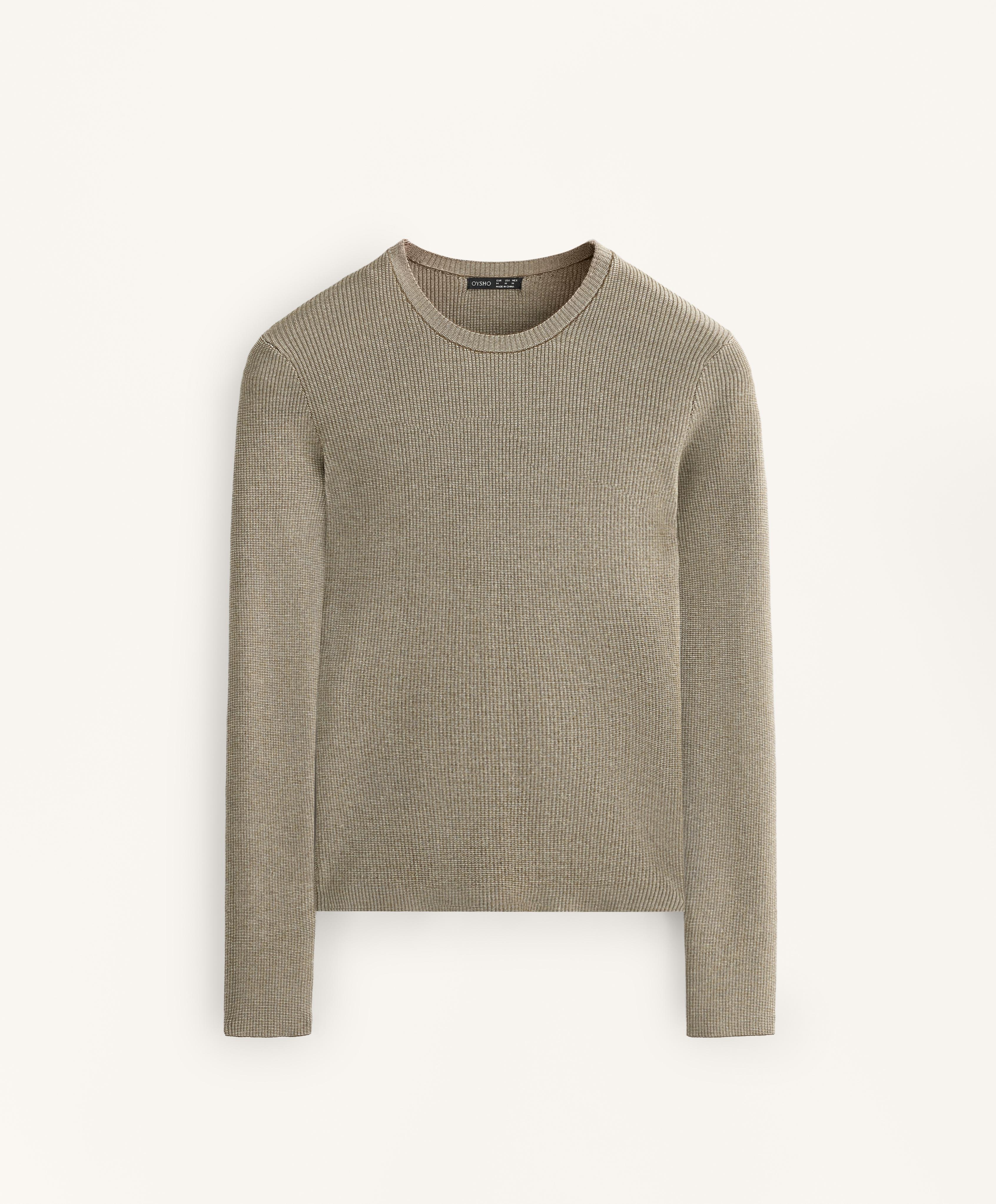 Textured knit base layer T-shirt — OLIVE GREEN