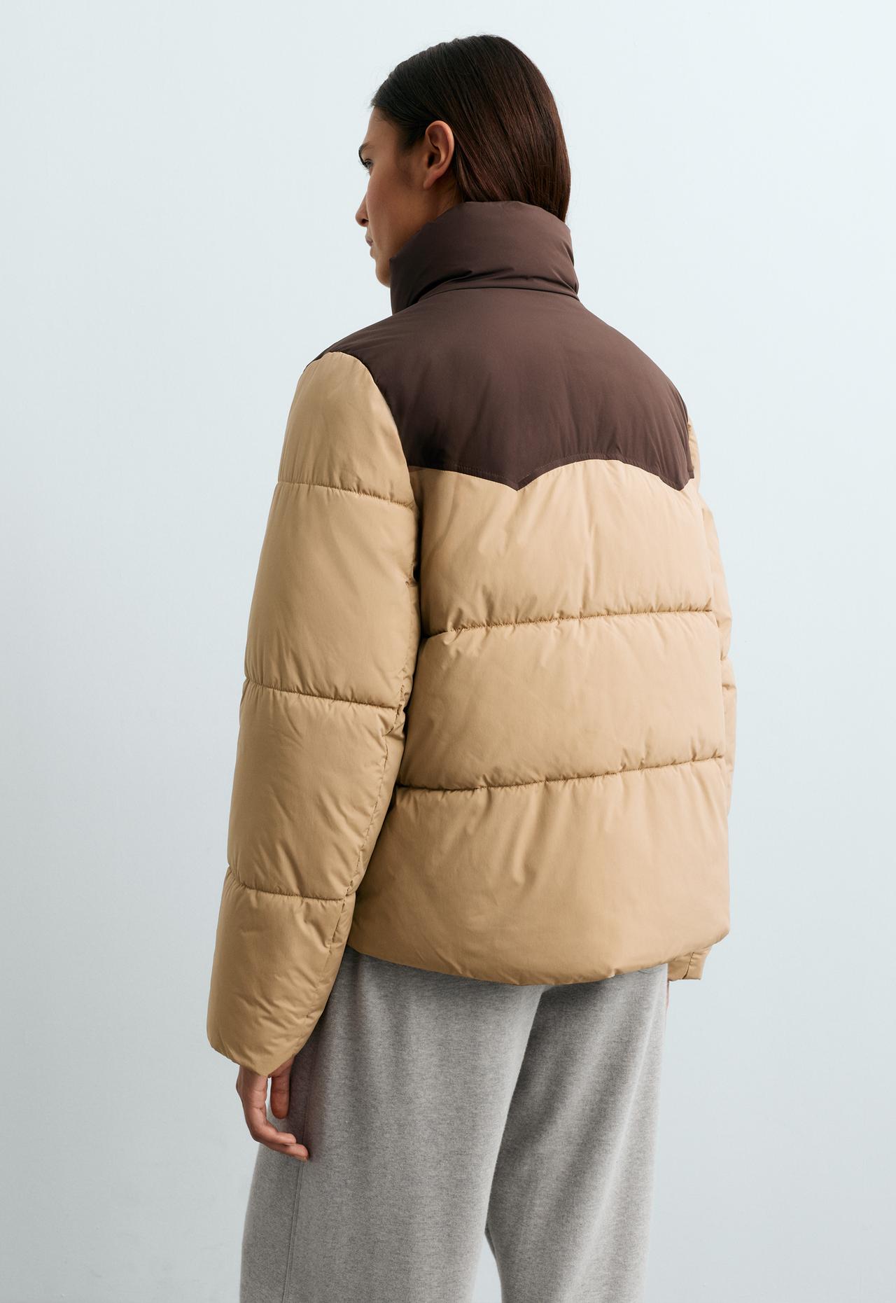Water-repellent contrasting primaloft® padded jacket — PALE CAMEL