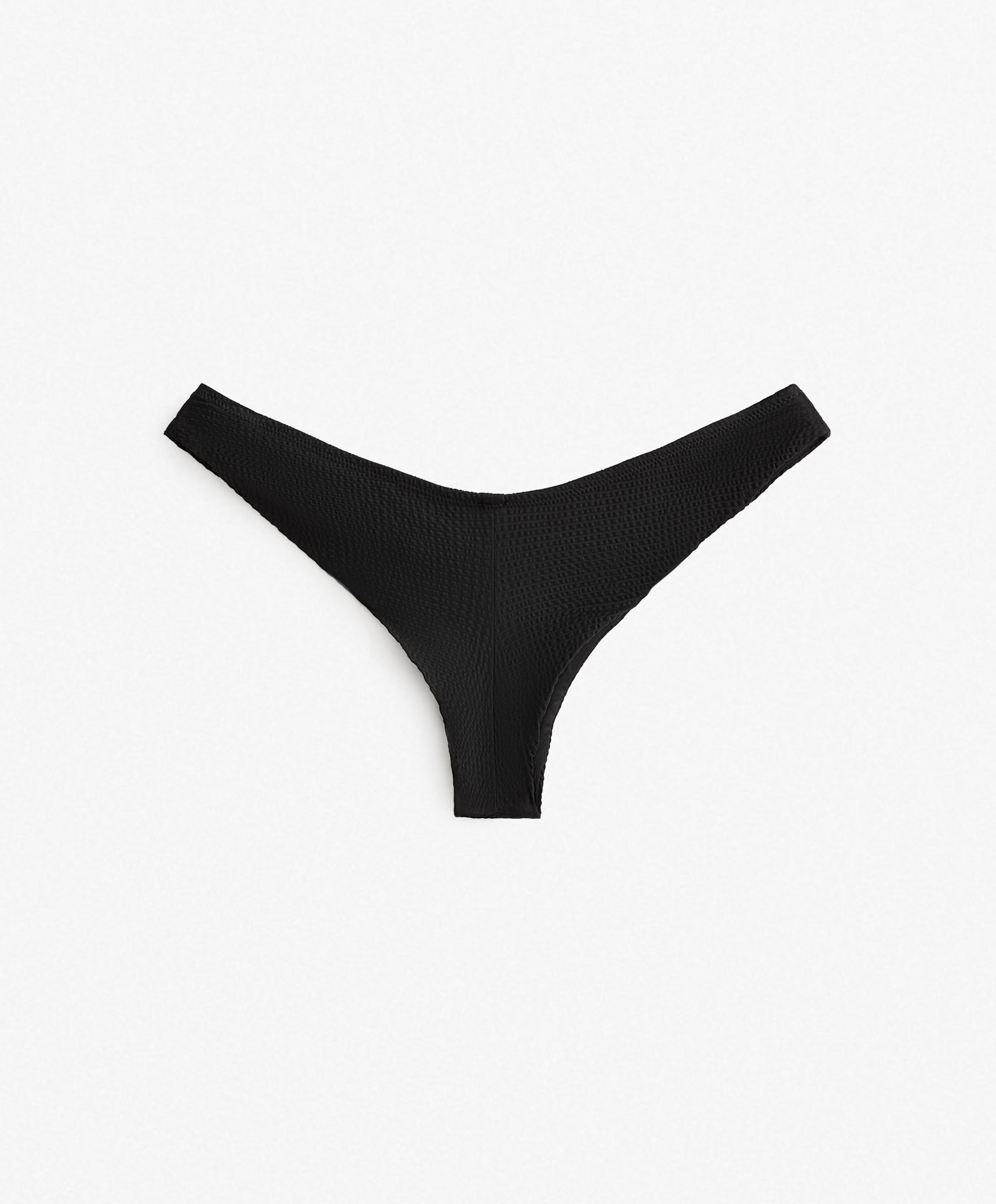 U-cut textured Brazilian bikini briefs