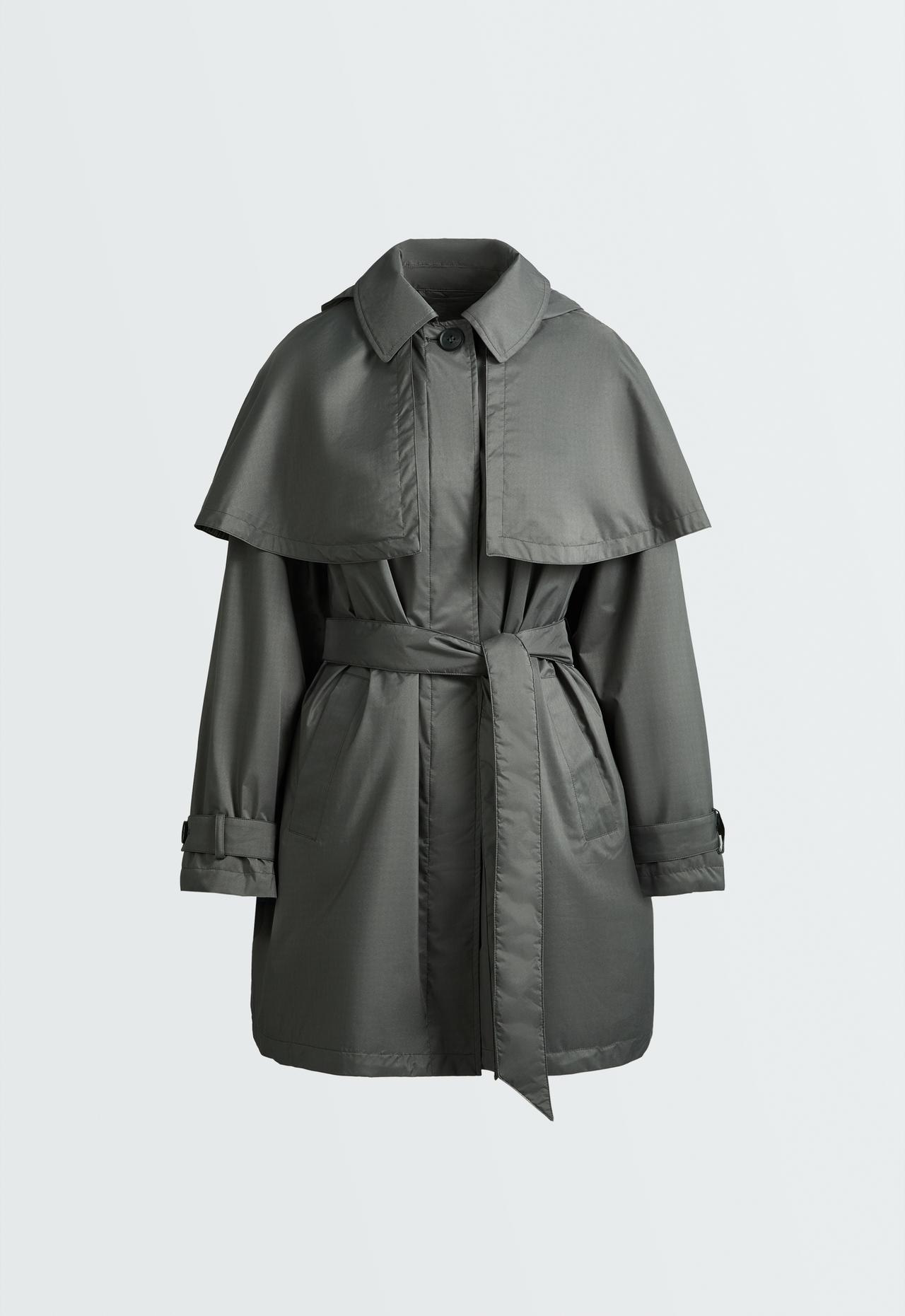Padded waterproof 10k fellex® jacket with aerogel print reveal effect — MID GREY