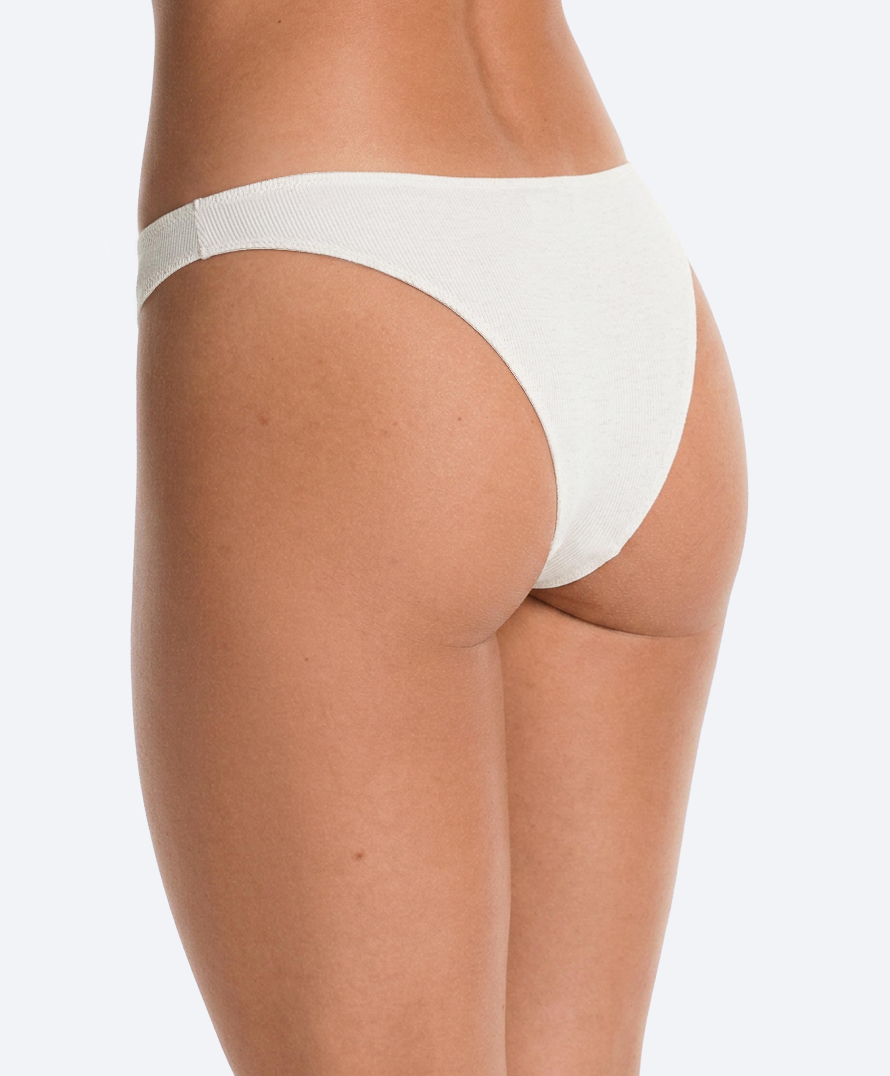 5 rib cotton blend Brazilian briefs — TAN MELANGE