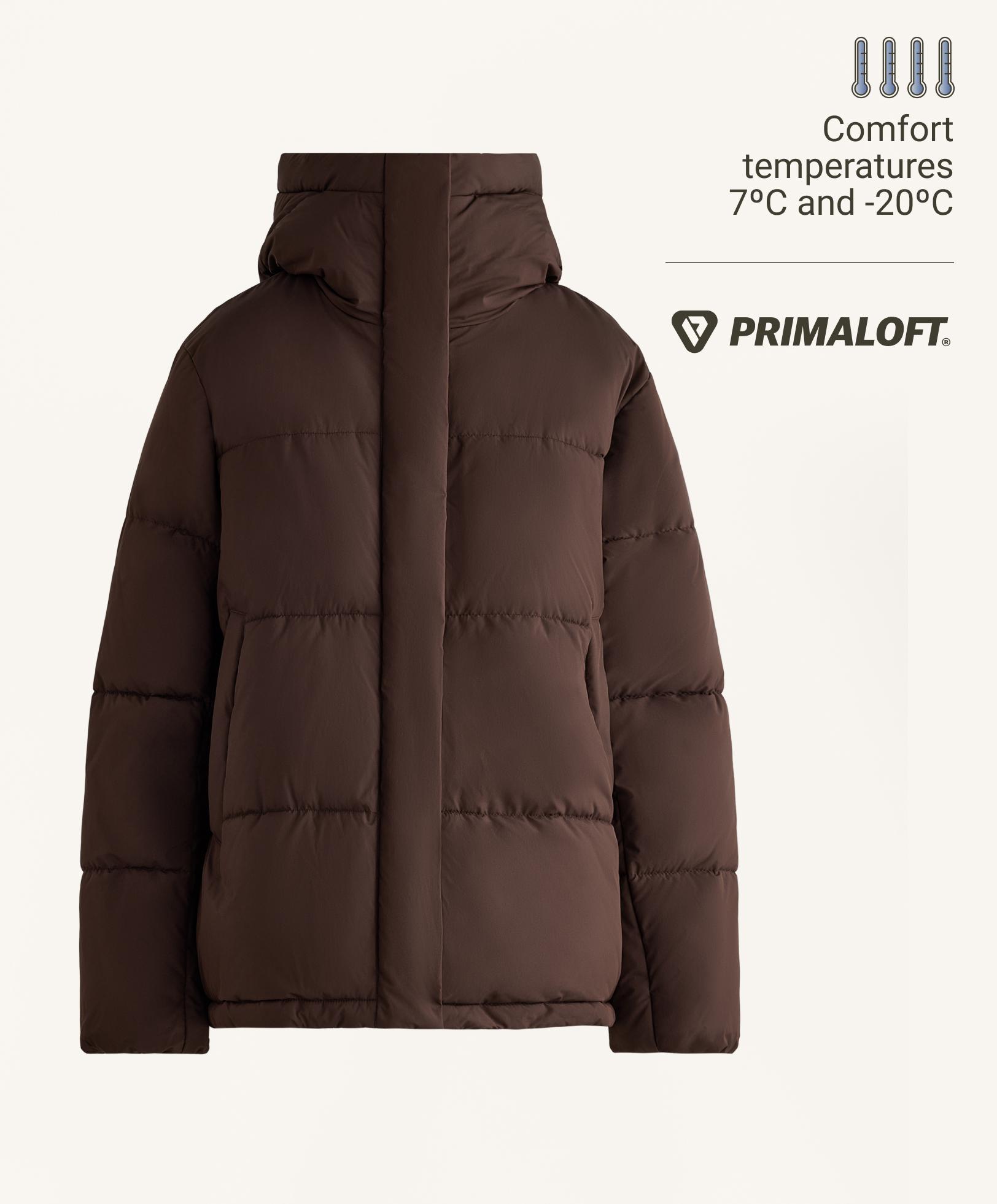 Primaloft® water-repellent padded jacket — DARK REDDISH‑BROWN