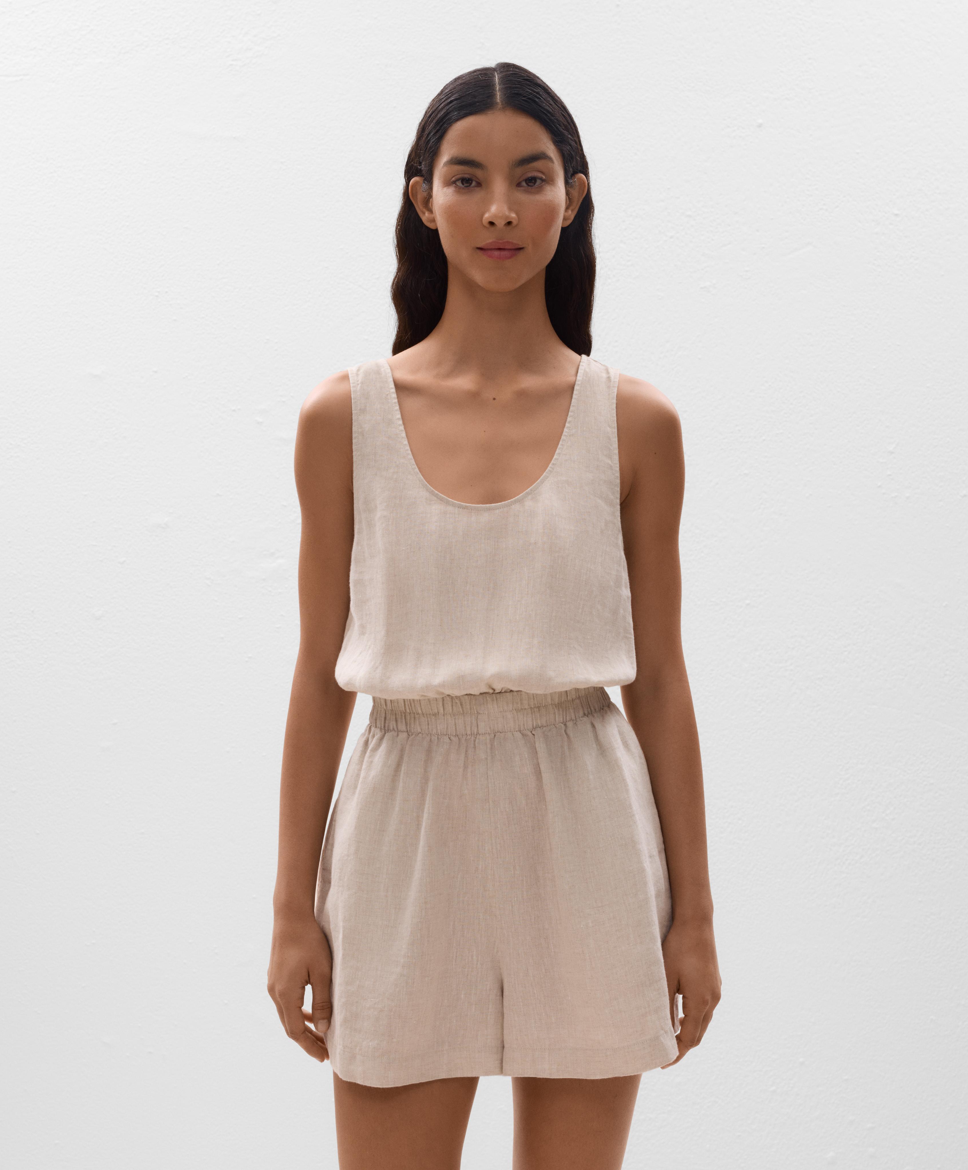 100% linen strappy jumpsuit