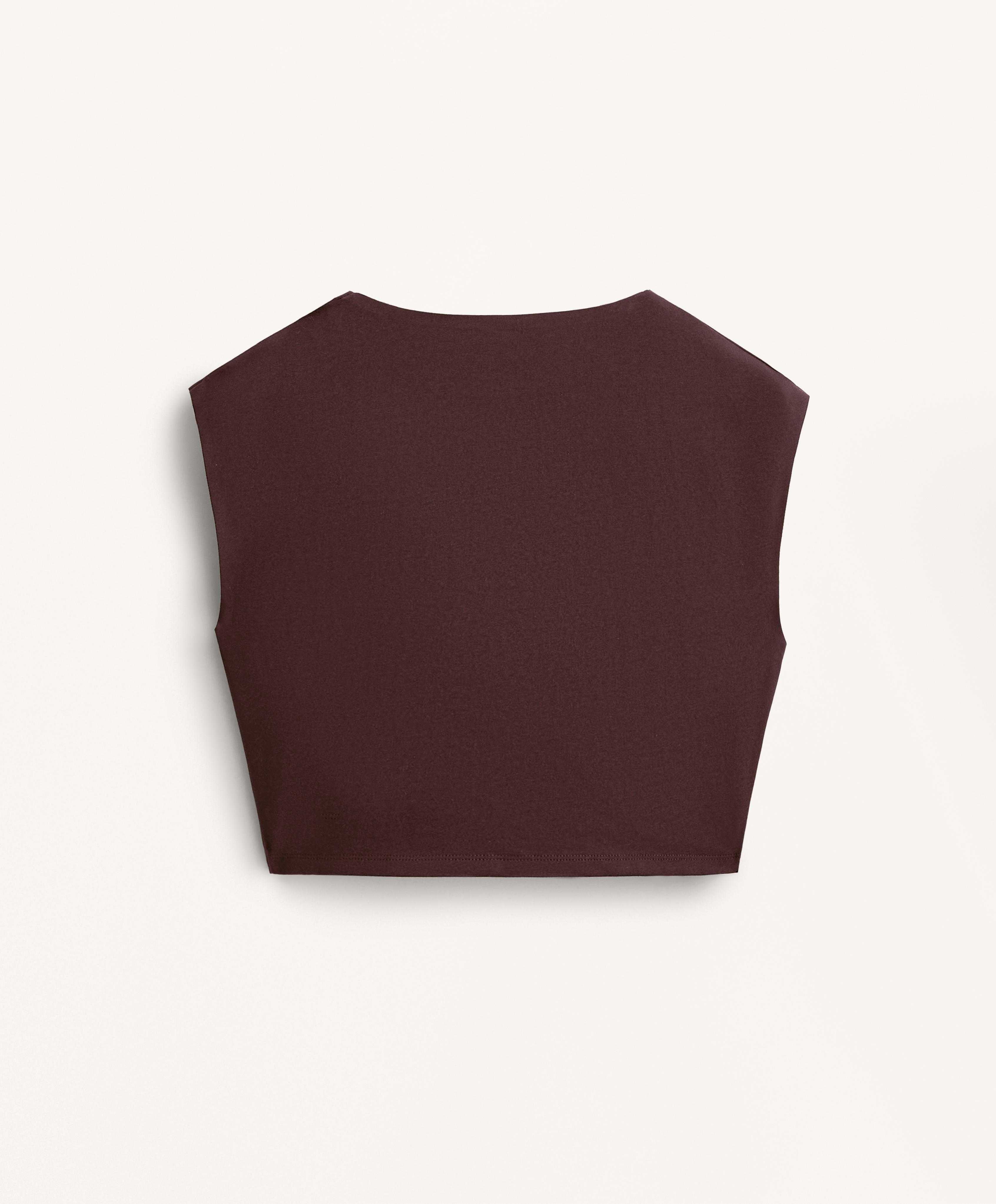 Cotton blend crossover crop T-shirt