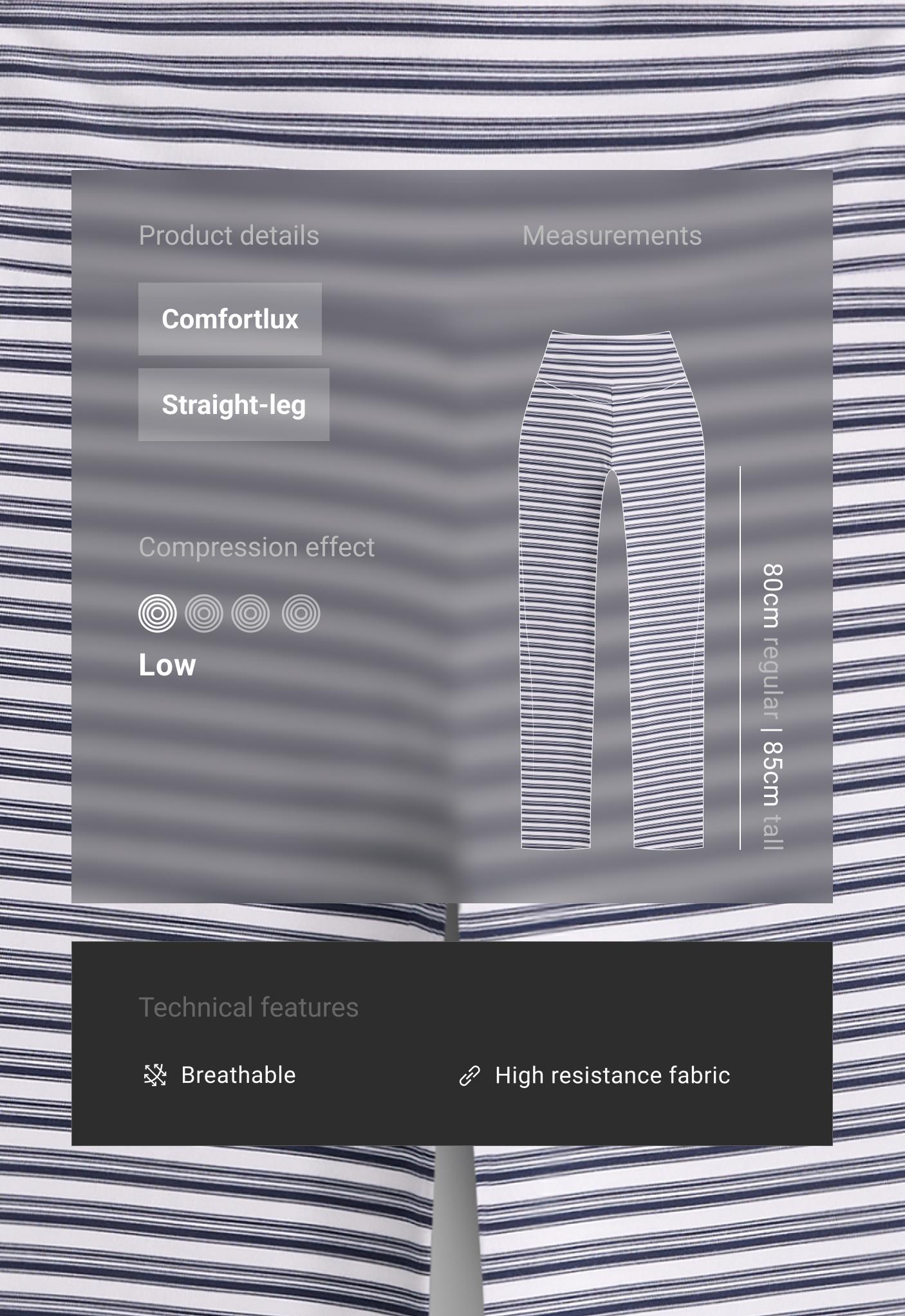 High-rise Comfortlux striped straight-leg trousers — NAVY BLUE