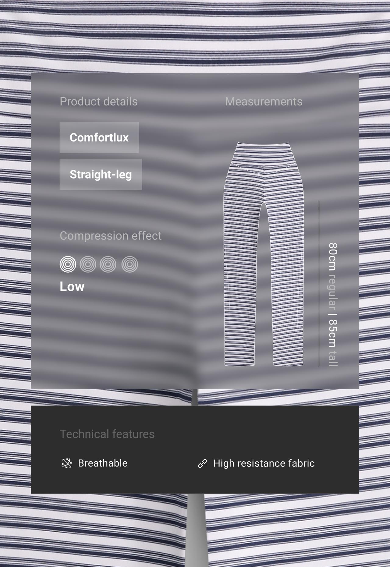 High-rise Comfortlux striped straight-leg trousers — NAVY BLUE