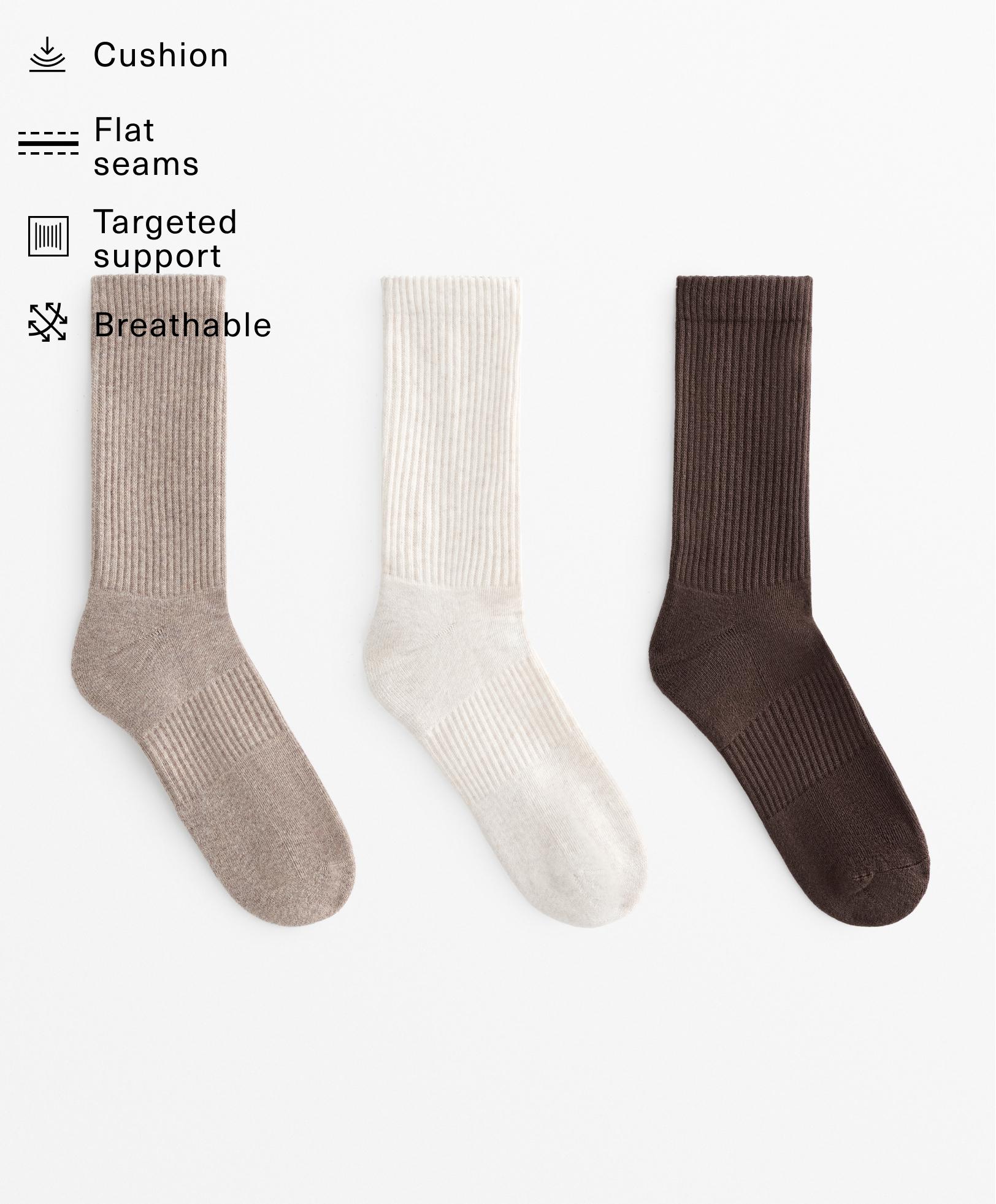 Pack de 3 pares de meias classic de desporto em mistura de algodão
