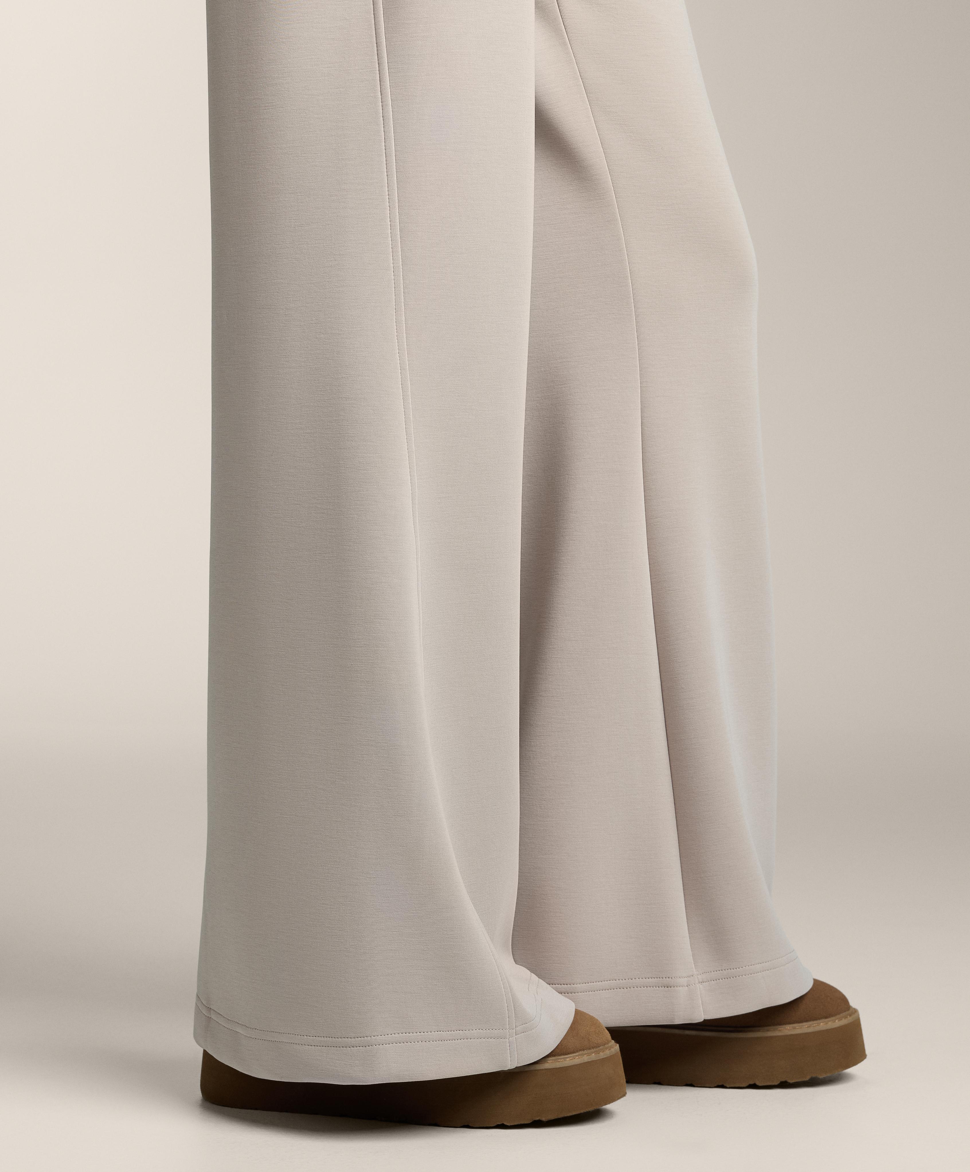 Super high-rise flare trousers with brushed modal — DUSTY TAUPE