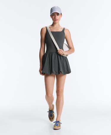 Comfortlux short balloon dress — STEEL GREY 8