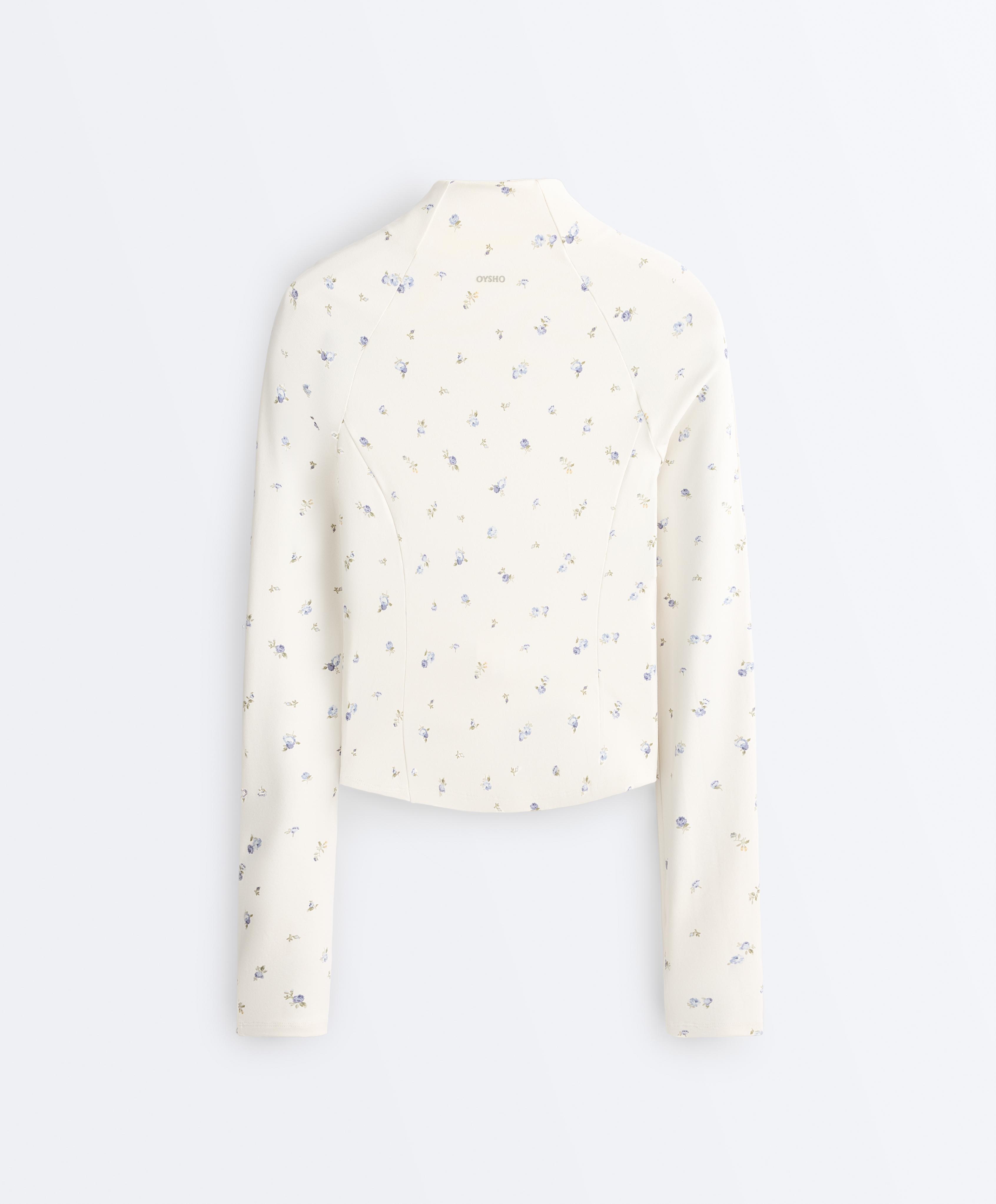 Evermove floral print technical jacket — PALE ECRU