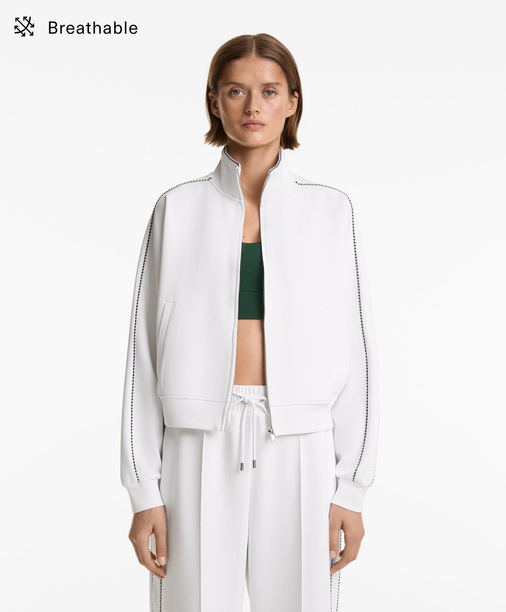 Cotton medium weight piqué piping jacket