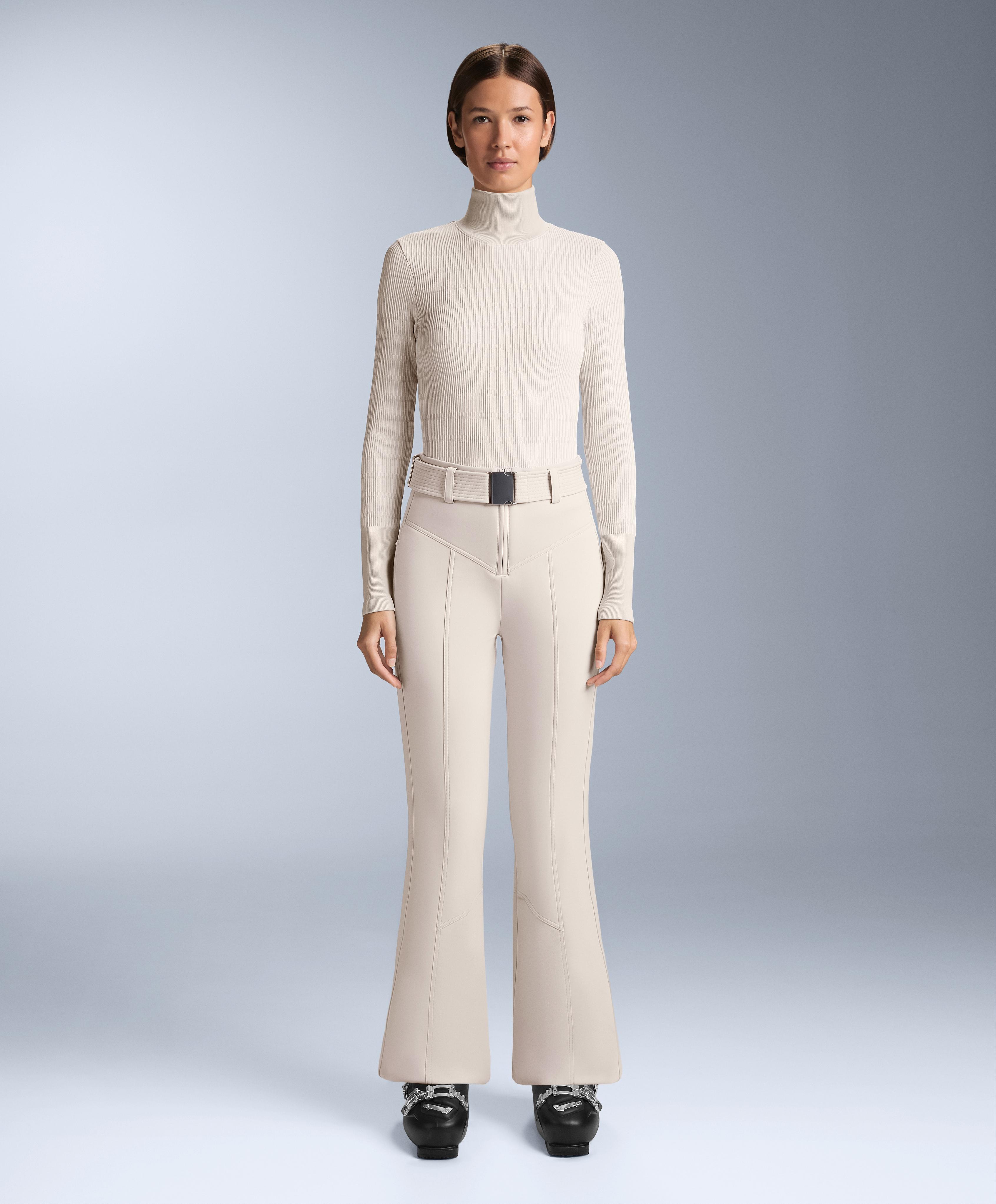 Geometric seamless thermal base layer T-shirt — PALE MINK