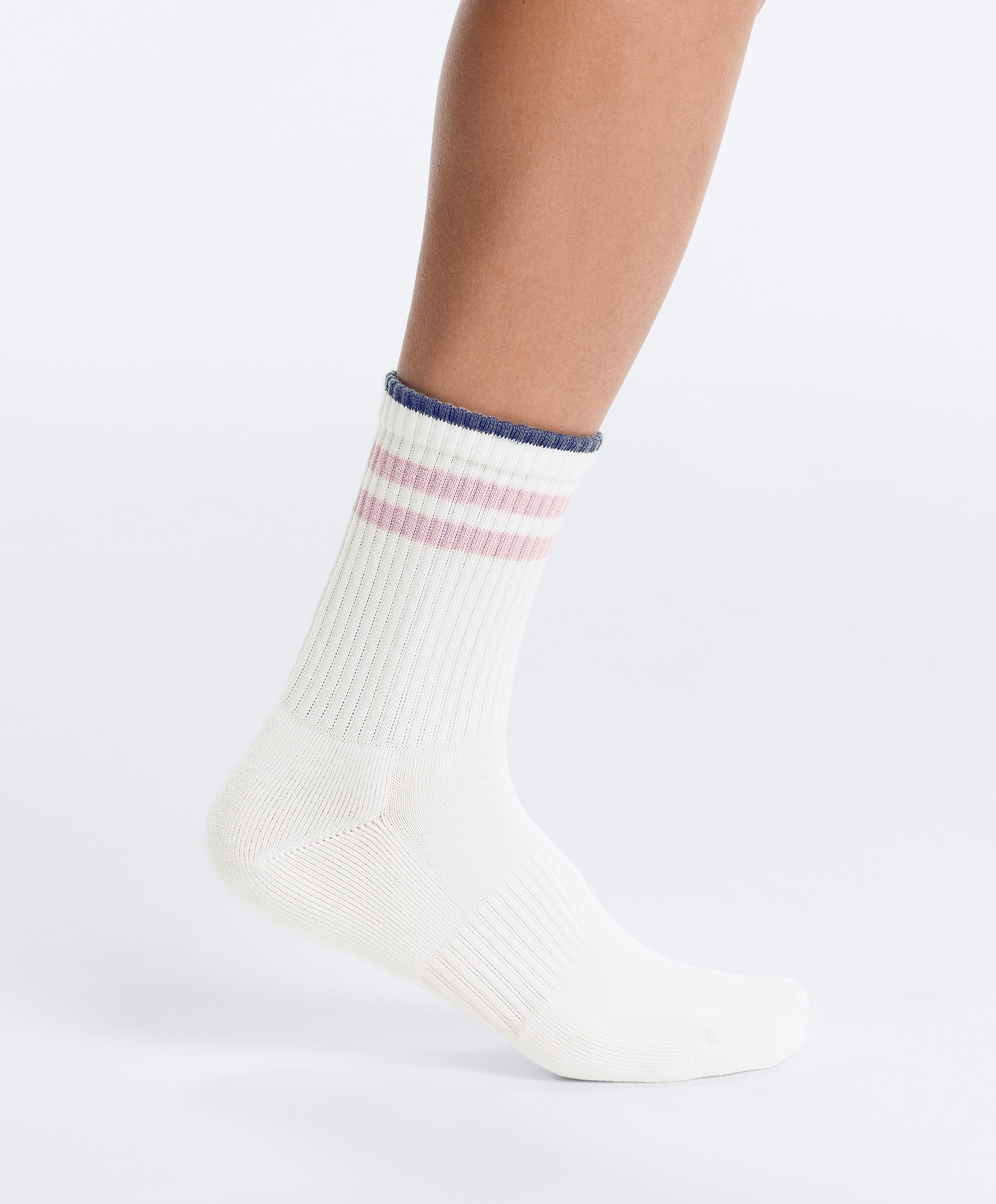3 pairs of cotton blend classic socks — PALE PINK