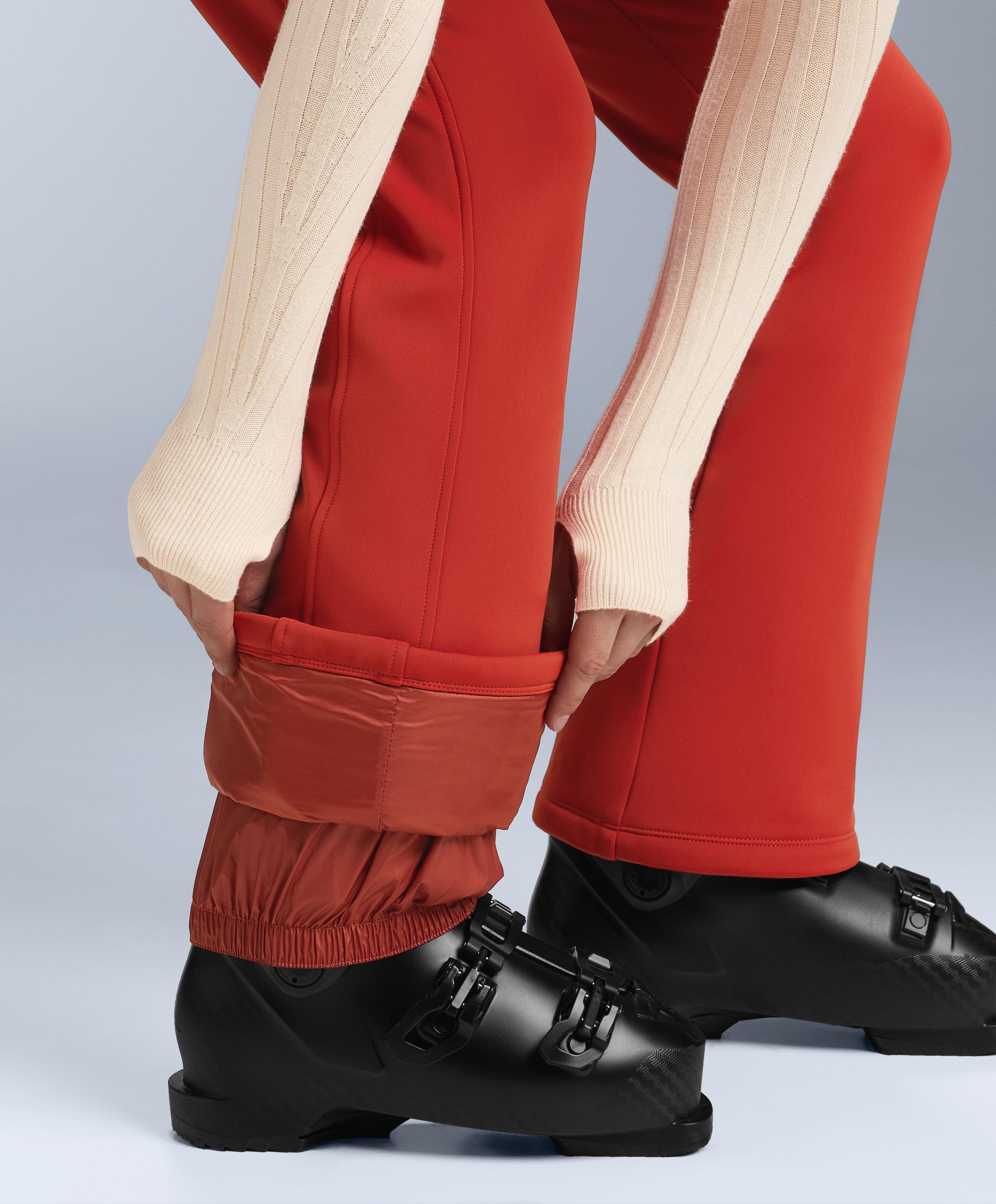 Water-resistant flare stretch SKI trousers — BRIGHT BURNT ORANGE 