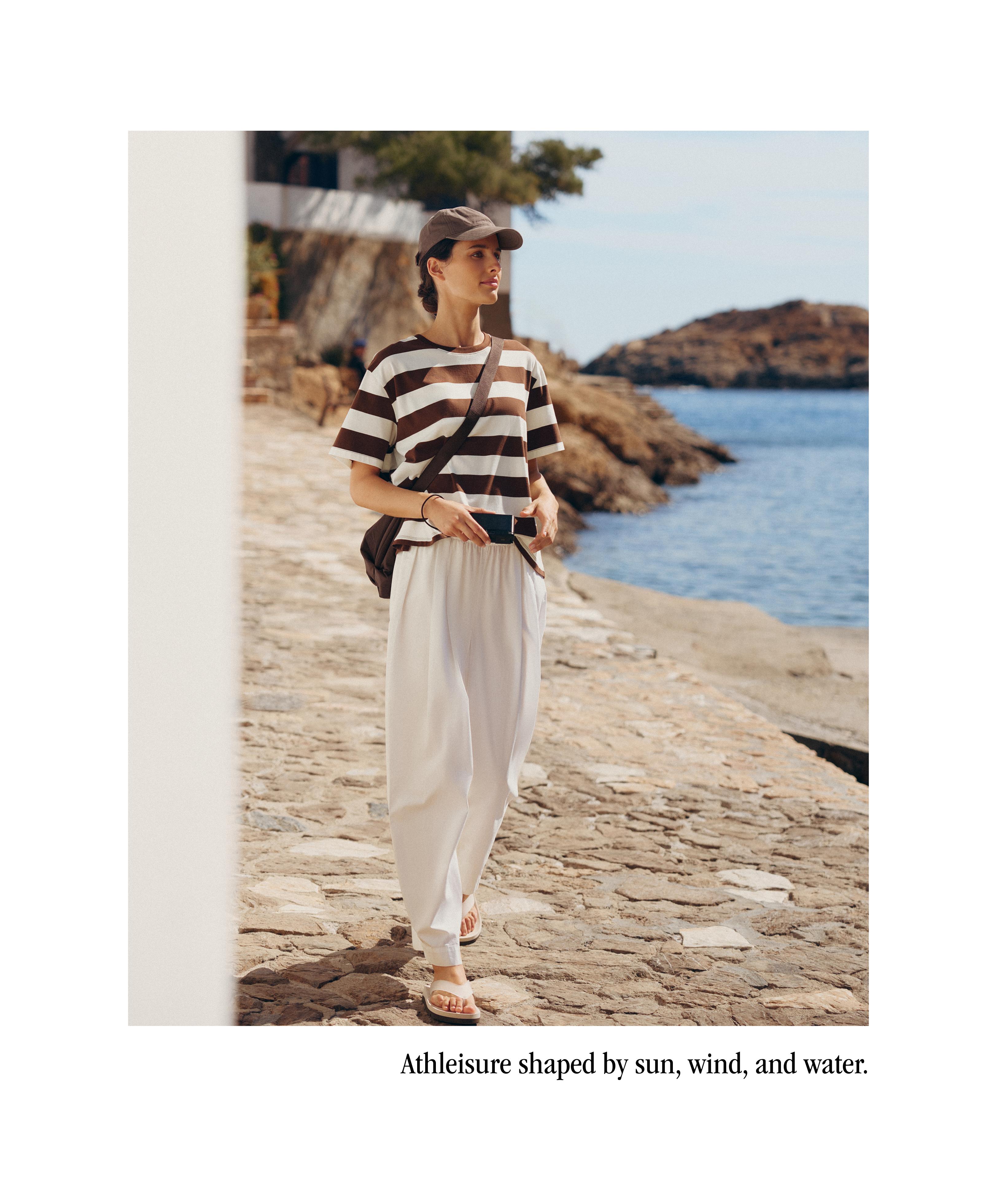 Pleated 100% cotton tapered trousers — WHITE