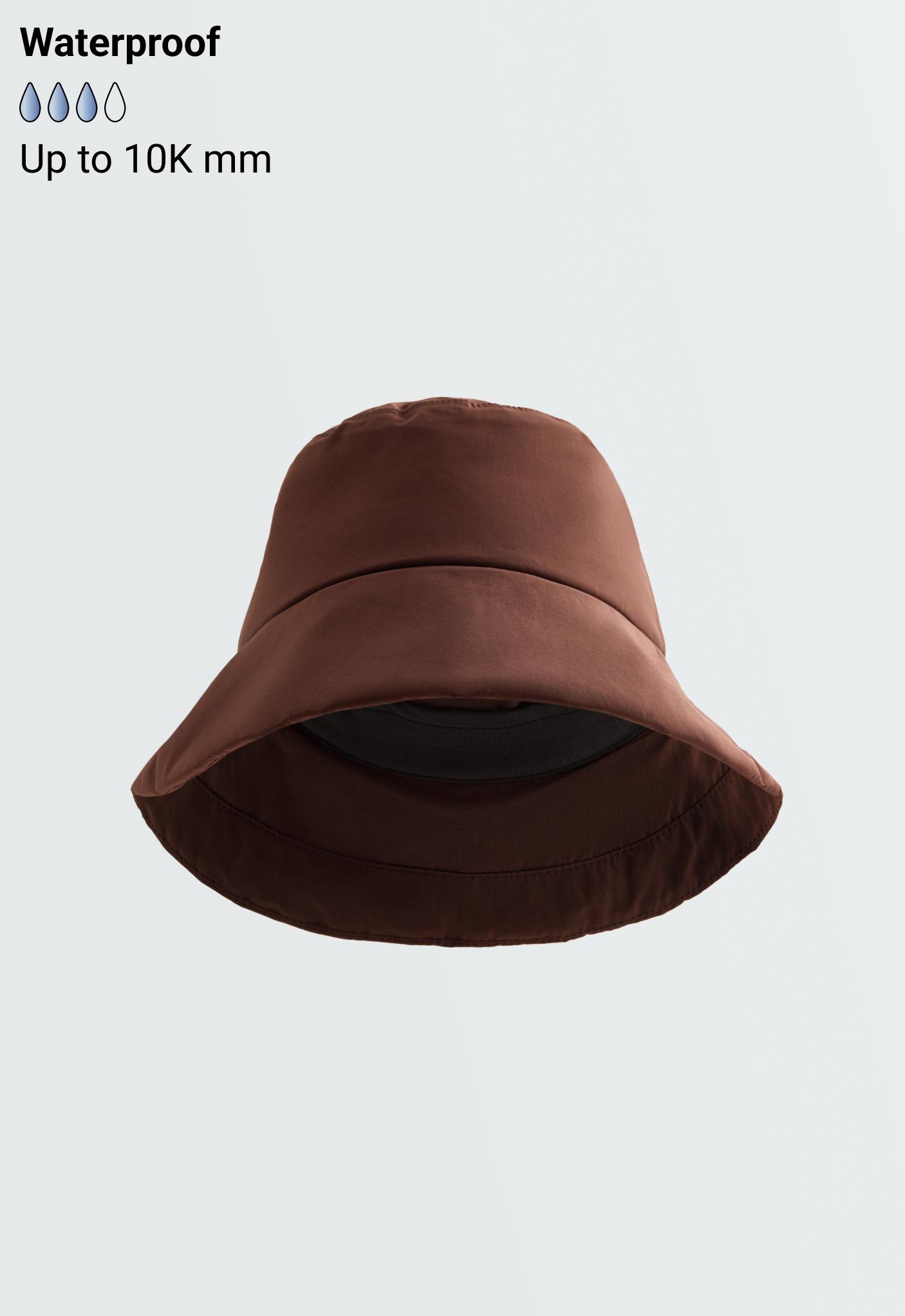 10K waterproof quilted bucket hat — BROWN
