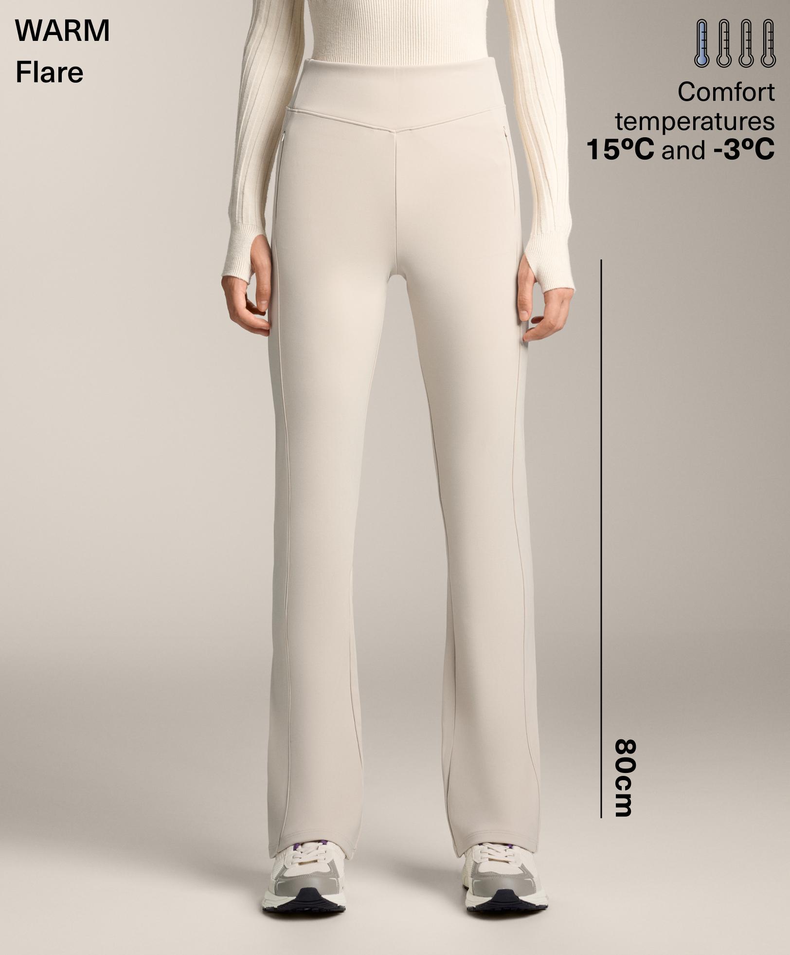 High rise warm flare trousers with pockets