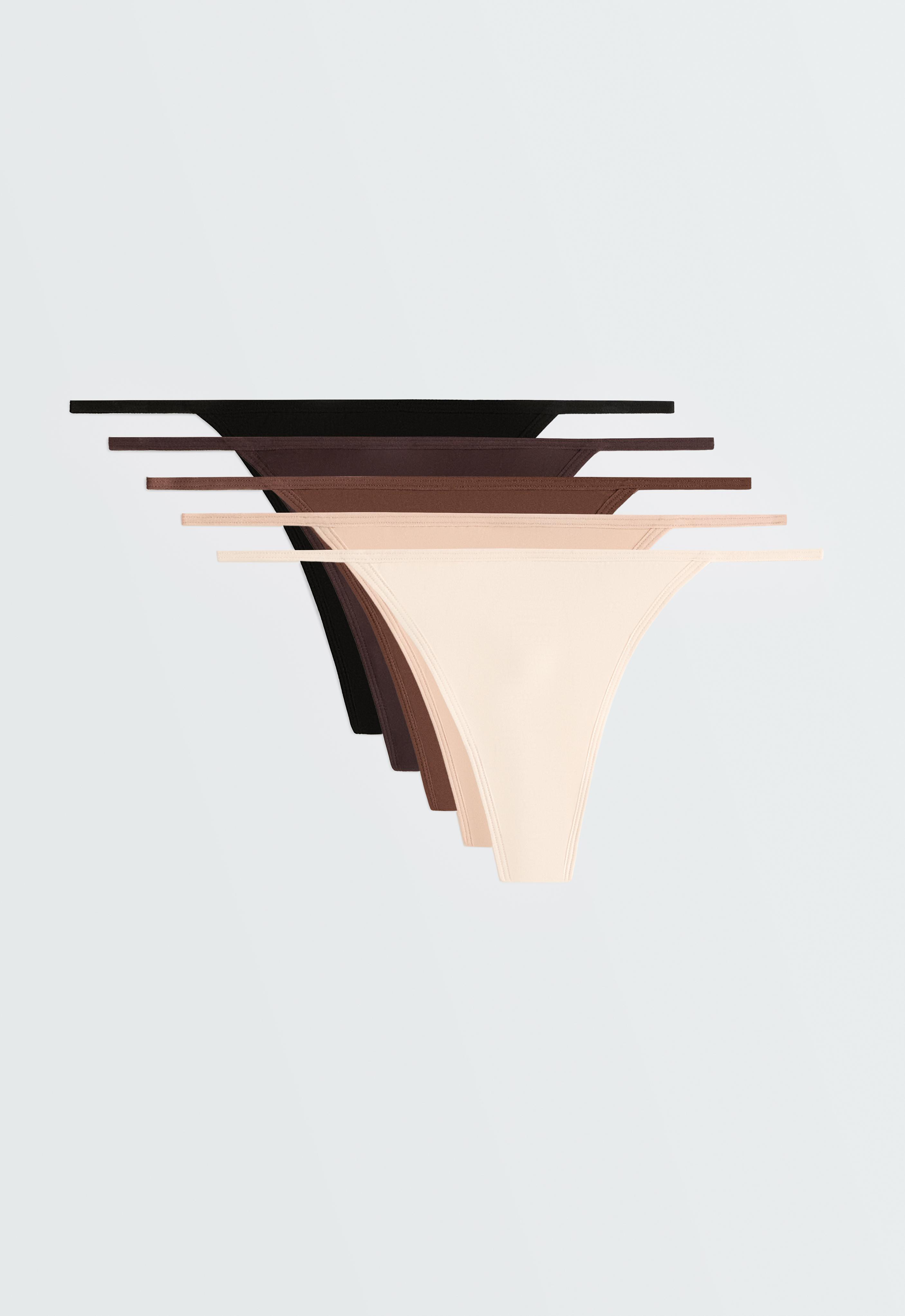 5 polyamide blend thongs — BEIGE