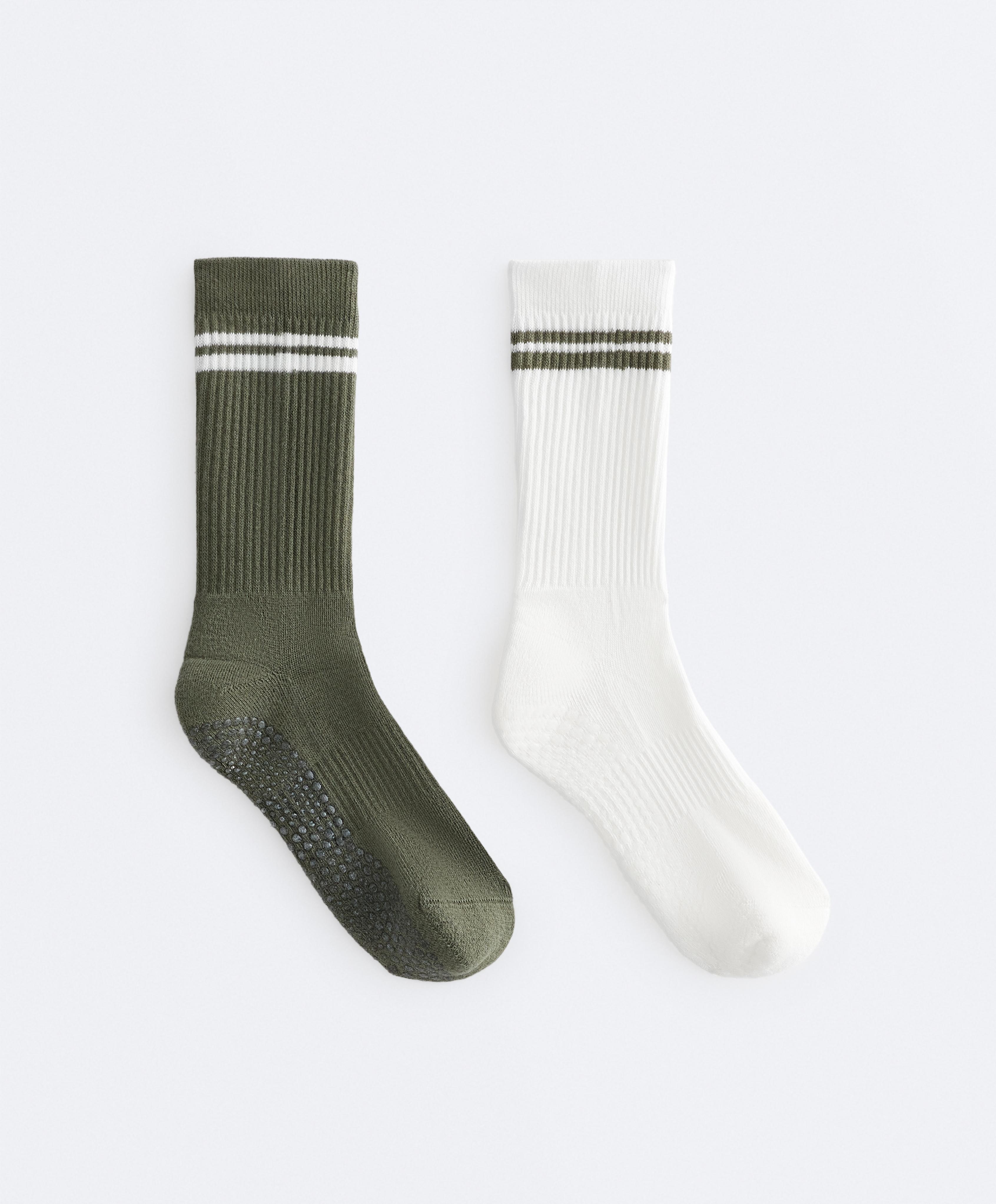 2 pairs of classic cotton blend yoga and Pilates socks