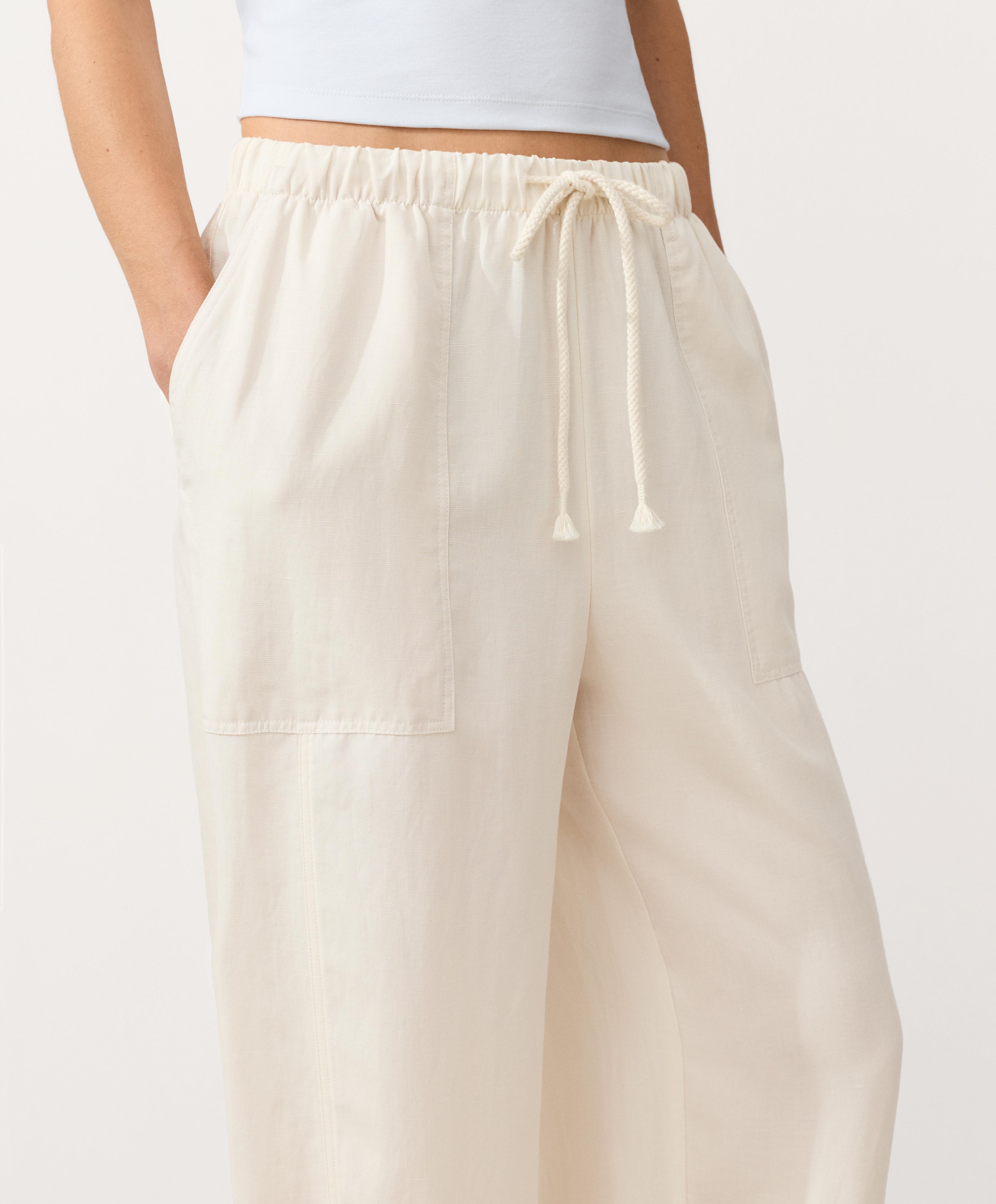 Pantalón recto mezcla lyocell y 24% lino