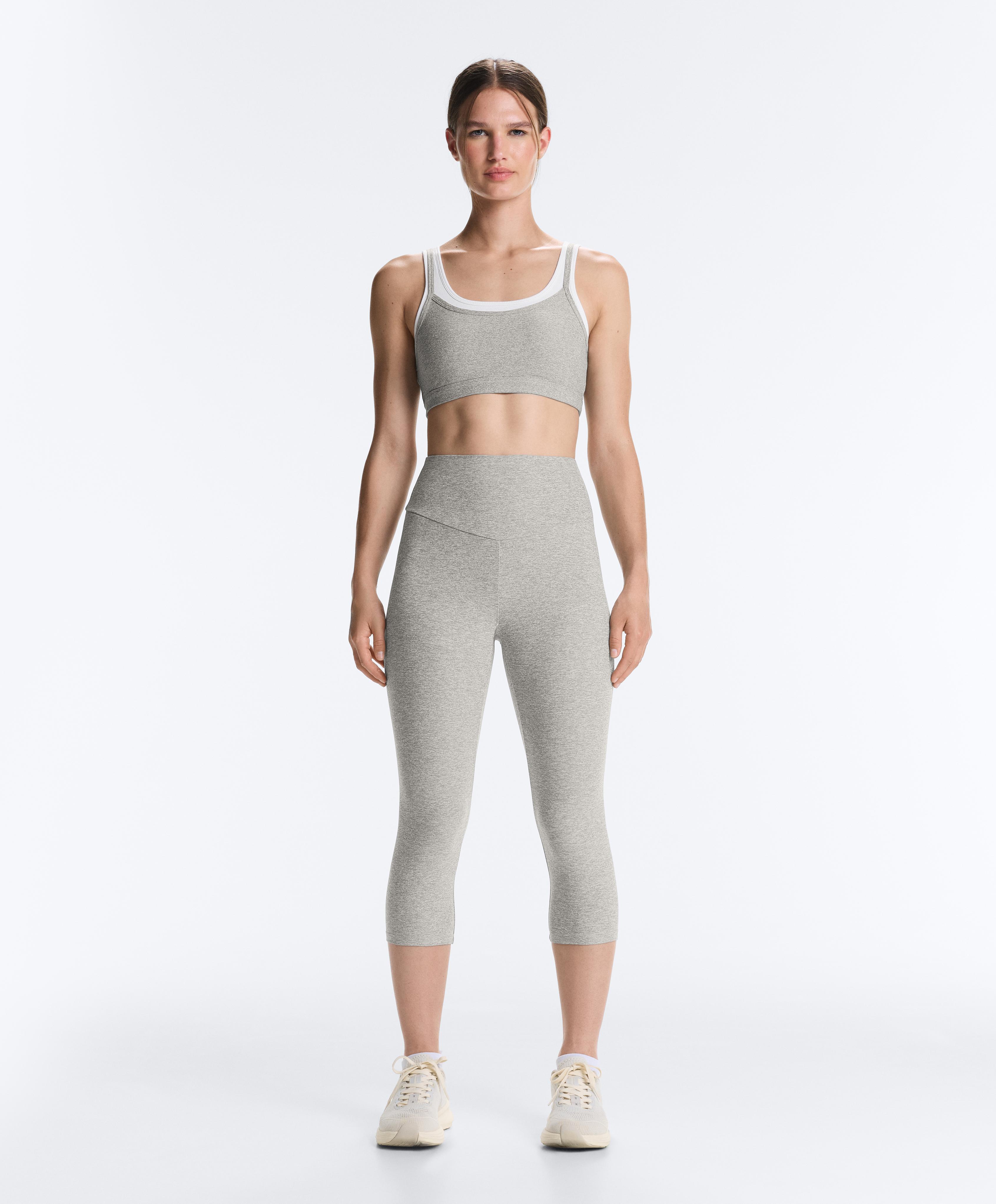 Comfortlux 40cm high-rise marl knee-length leggings — GREY MELANGE