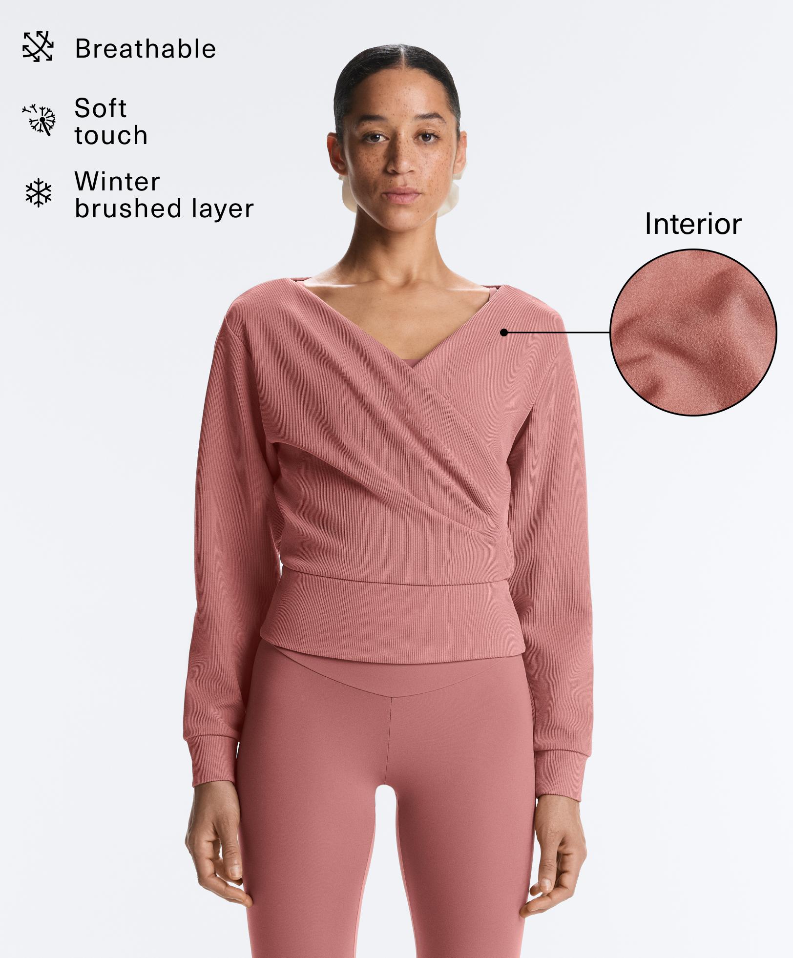 Перехресний світшот з модалу brushed в рубчик - Розпродаж Перехресний світшот з модалу brushed в рубчик - Розпродаж