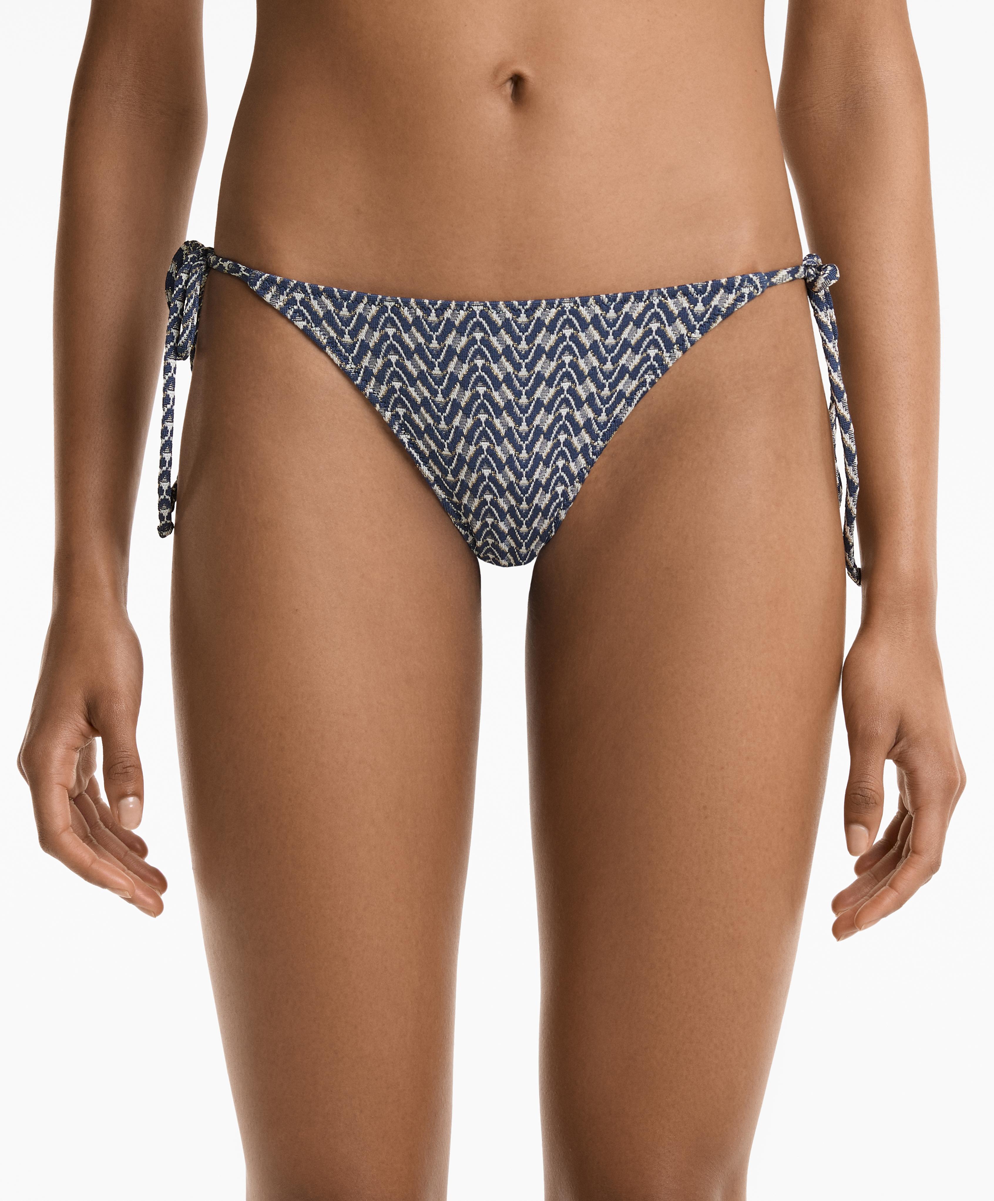 Medium-coverage jacquard tie bikini briefs Medium-coverage jacquard tie bikini briefs