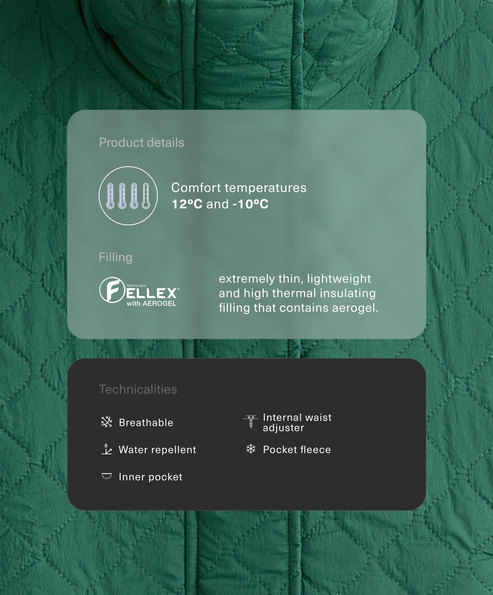 แจ็คเก็ตบุนวมสั้น FELLEX® พร้อม AEROGEL แจ็คเก็ตบุนวมสั้น FELLEX® พร้อม AEROGEL