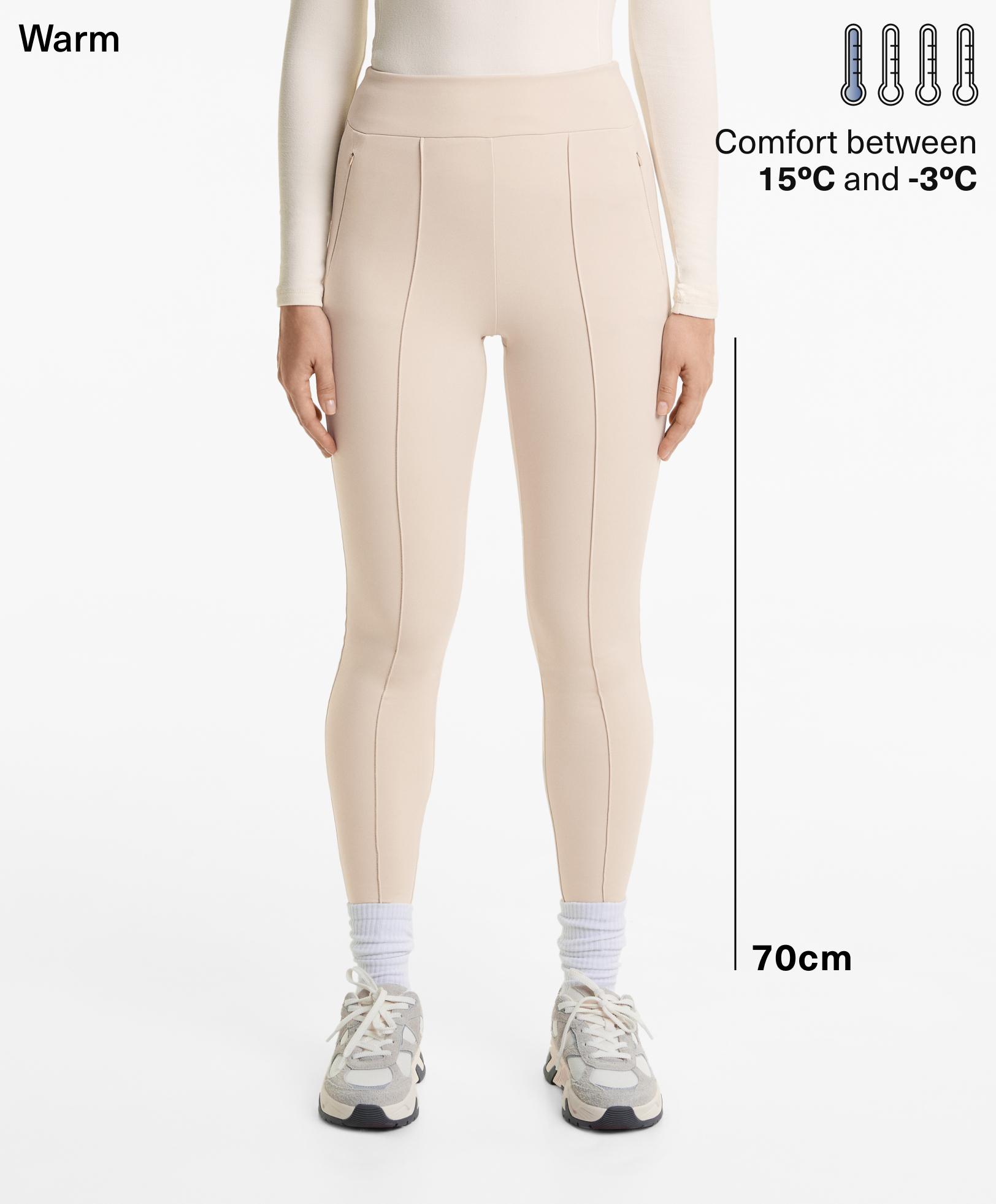 70cm warm ankle-length leggings with crease - Sale