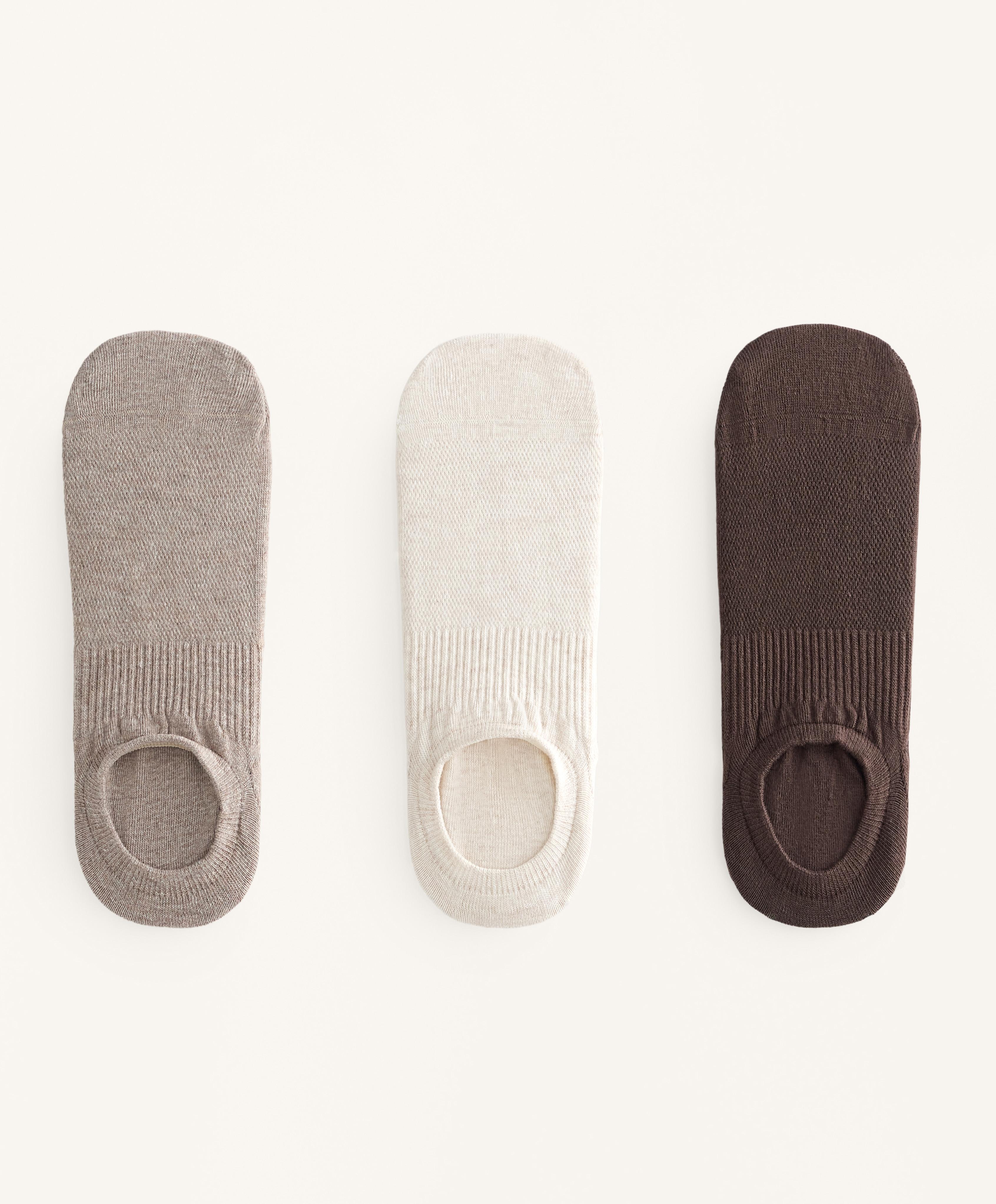 3 pairs of high-cut cotton blend invisible sports socks 3 pairs of high-cut cotton blend invisible sports socks